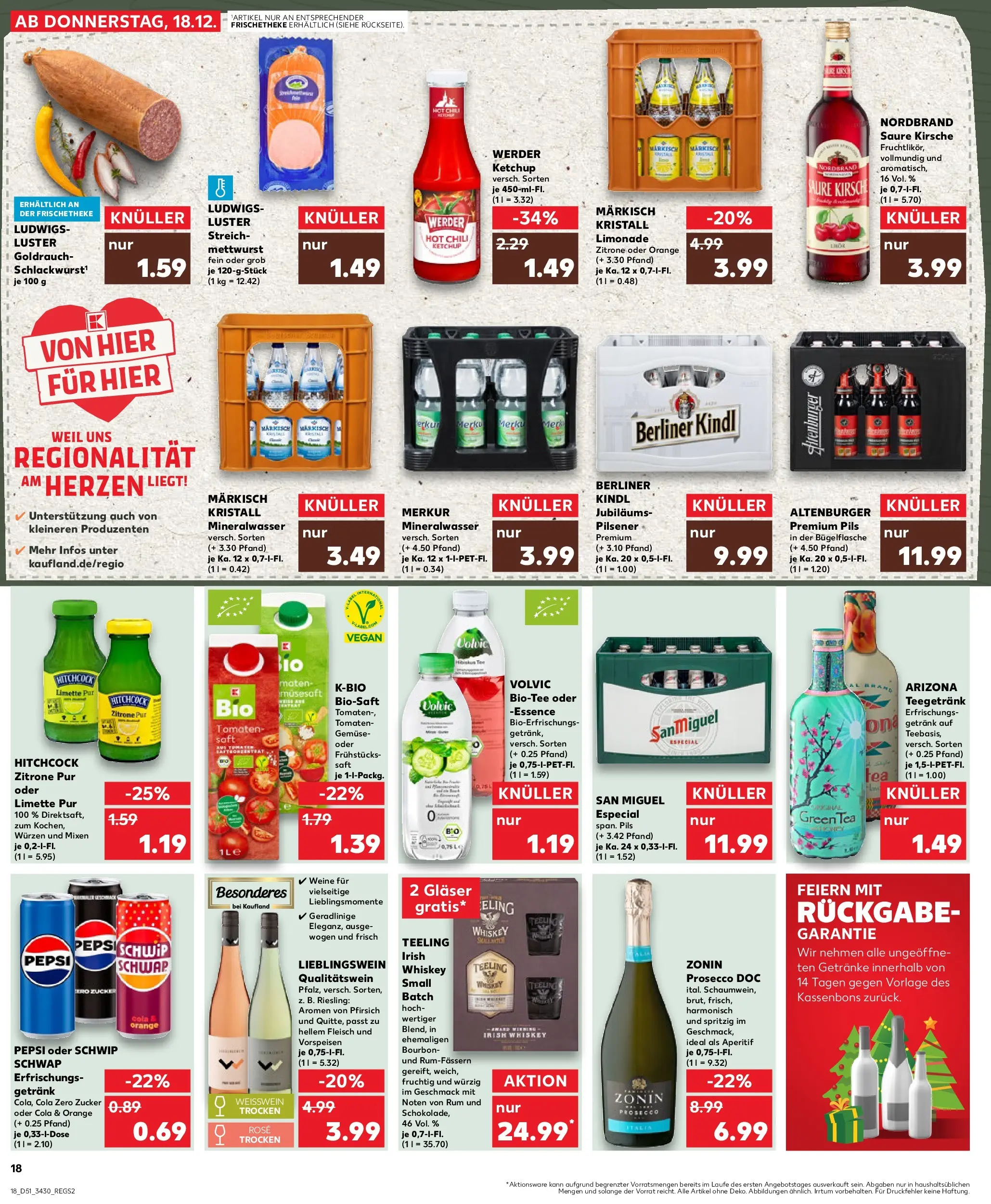 Prospekt Kaufland ab 18.12.2025 » Angebote Online zum Blättern | Seite: 18 | Produkte: Cola, Theke, Pils, Bourbon