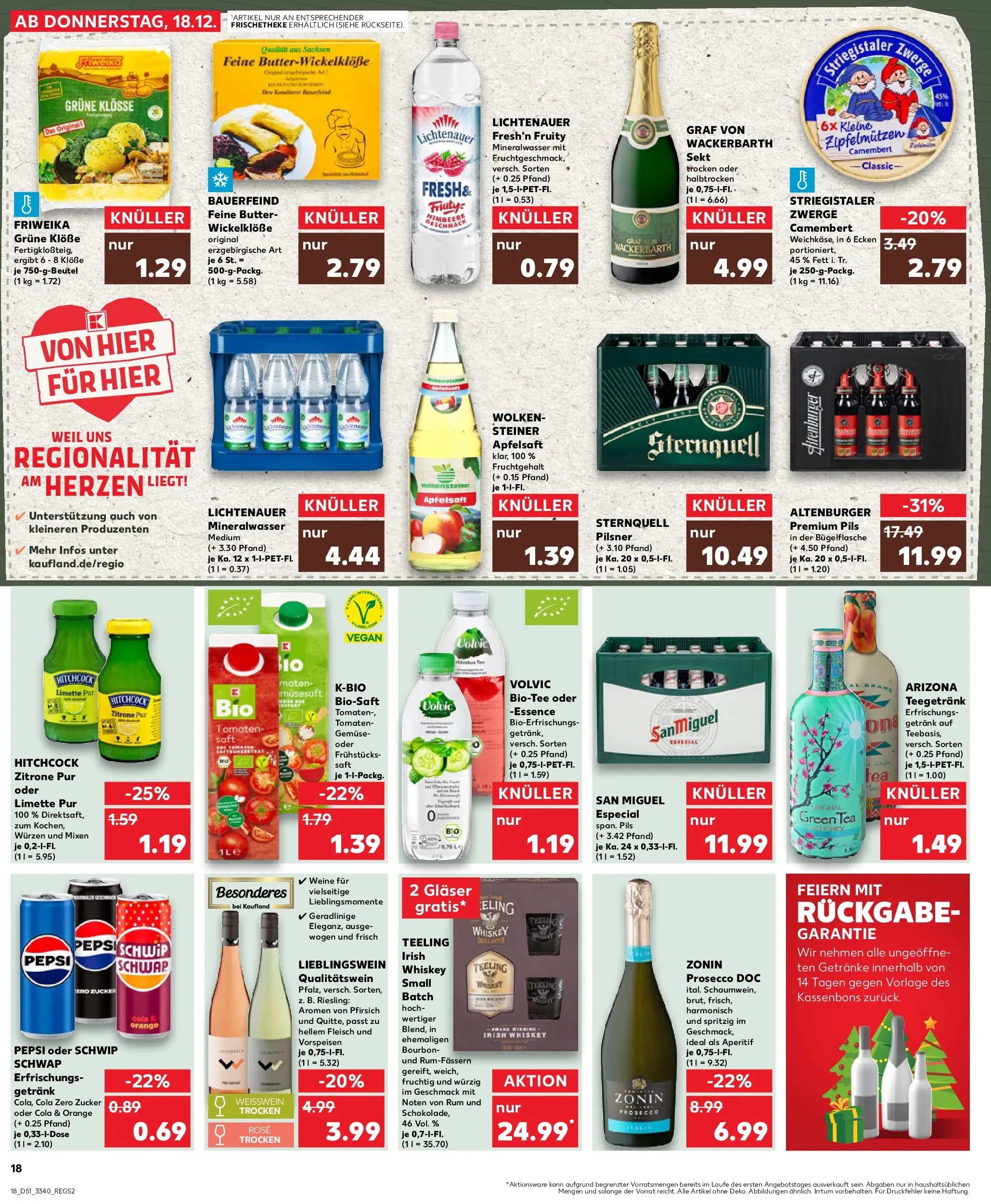 Prospekt Kaufland ab 18.12.2025 » Angebote Online zum Blättern | Seite: 18 | Produkte: Prosecco, Zitrone, Pepsi, Fleisch