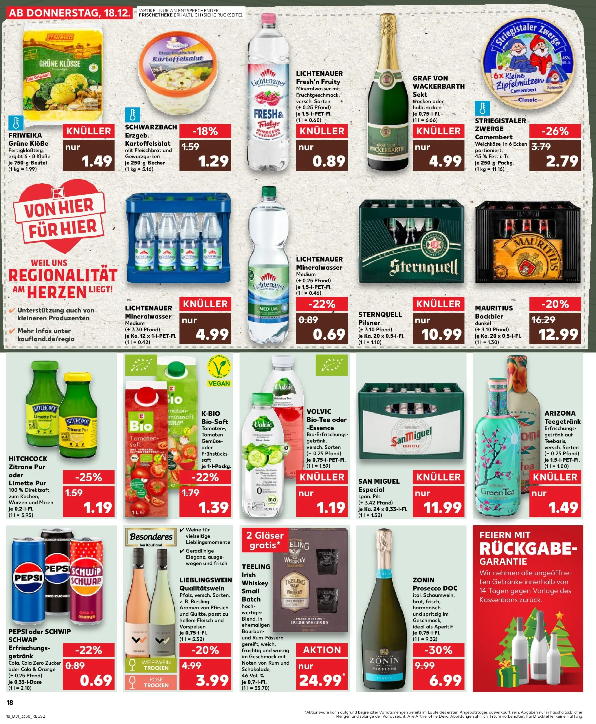 Prospekt Kaufland ab 18.12.2025 » Angebote Online zum Blättern | Seite: 18 | Produkte: Cola, Zucker, Saft, Bourbon
