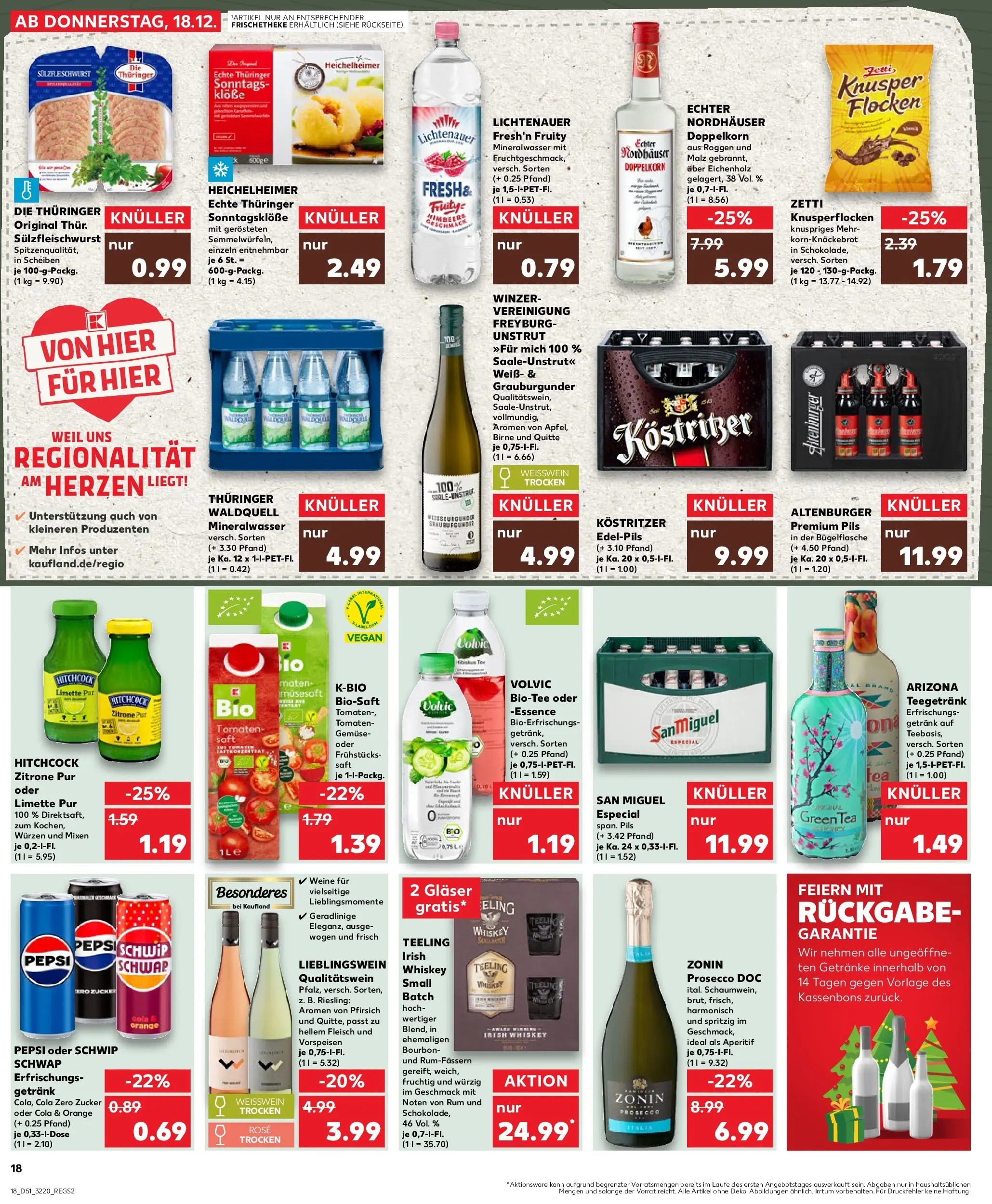 Prospekt Kaufland ab 18.12.2025 » Angebote Online zum Blättern | Seite: 18 | Produkte: Kostritzer, Rum, Zitrone, Bourbon