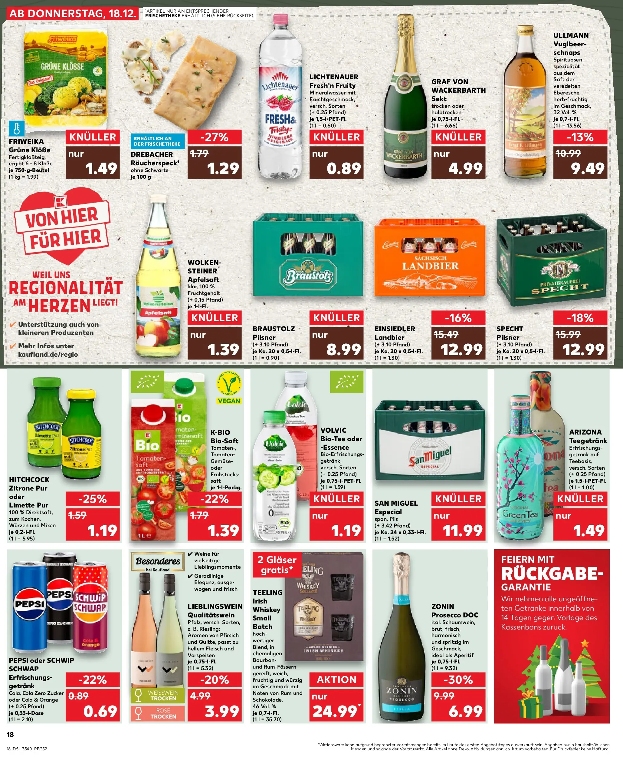Prospekt Kaufland ab 18.12.2025 » Angebote Online zum Blättern | Seite: 18 | Produkte: Pils, Apple, Prosecco, Pfirsich