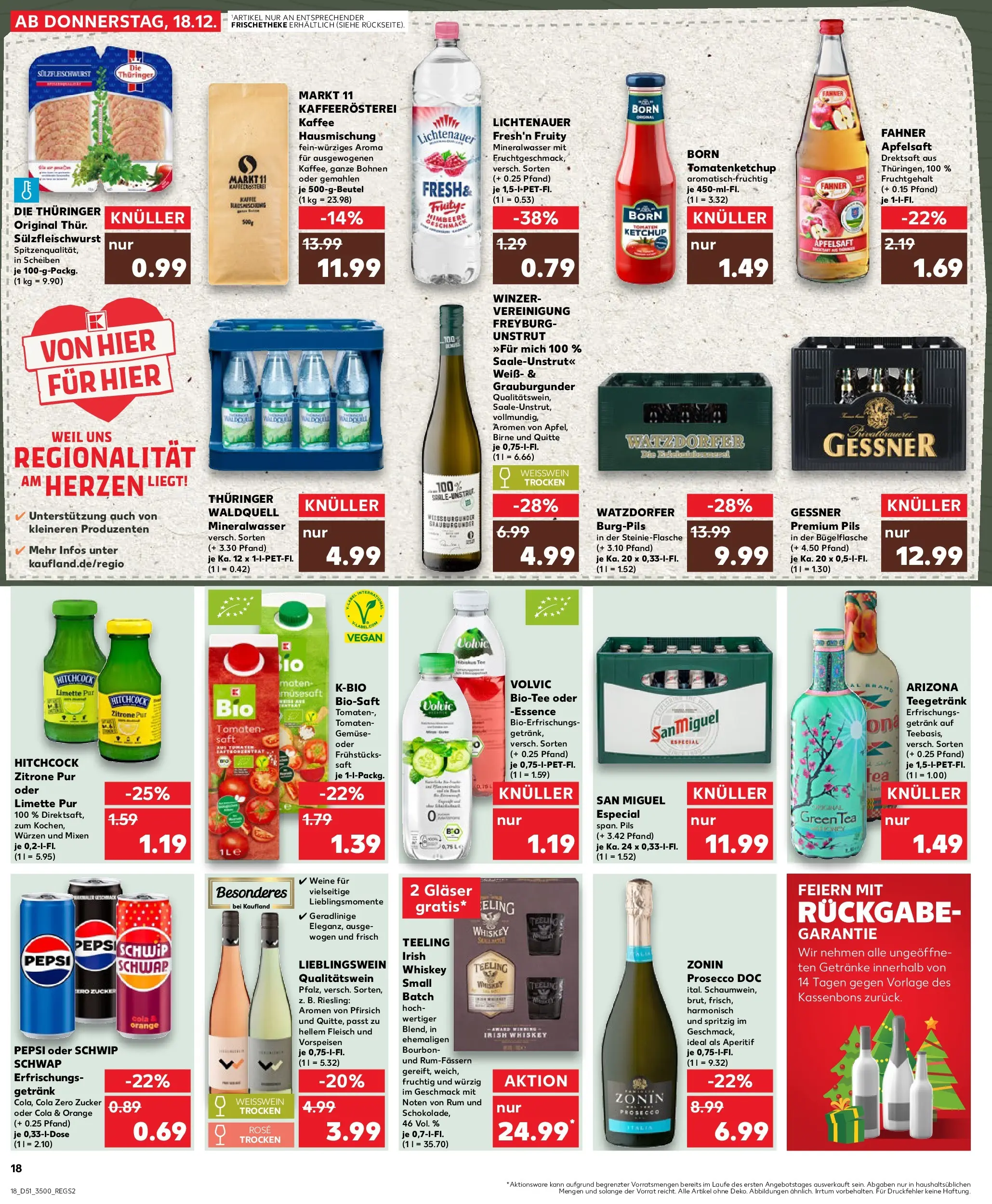 Prospekt Kaufland ab 18.12.2025 » Angebote Online zum Blättern | Seite: 18 | Produkte: Rum, Prosecco, Pfirsich, Ketchup