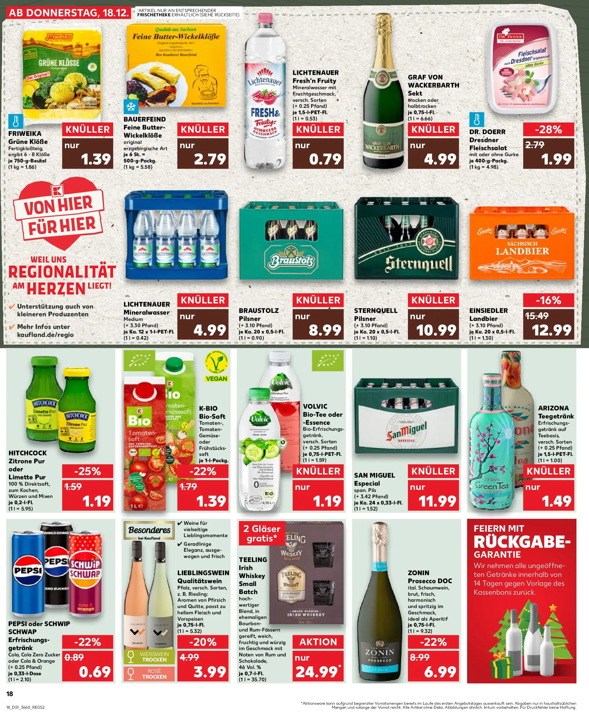 Prospekt Kaufland ab 18.12.2025 » Angebote Online zum Blättern | Seite: 18 | Produkte: Pils, Gemüse, Pfirsich, Whiskey