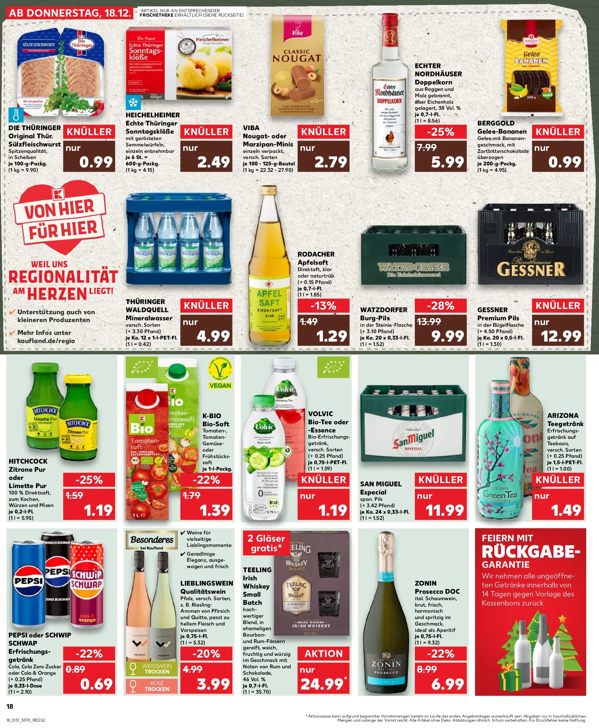 Prospekt Kaufland ab 18.12.2025 » Angebote Online zum Blättern | Seite: 18 | Produkte: Weißwein, Tomaten, Apfelsaft, Saft