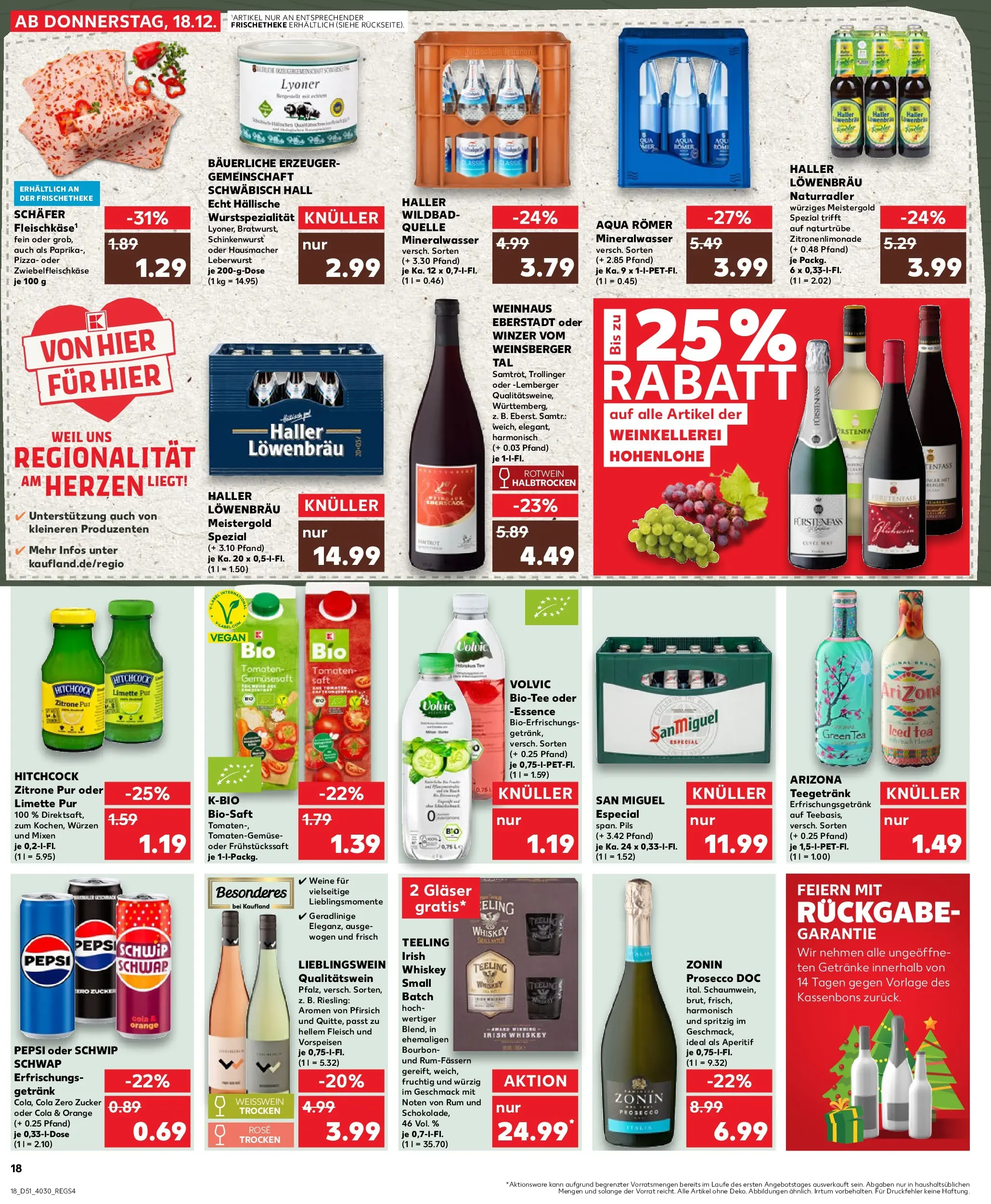Prospekt Kaufland ab 18.12.2025 » Angebote Online zum Blättern | Seite: 18 | Produkte: Weißwein, Tomaten, Zitrone, Limette