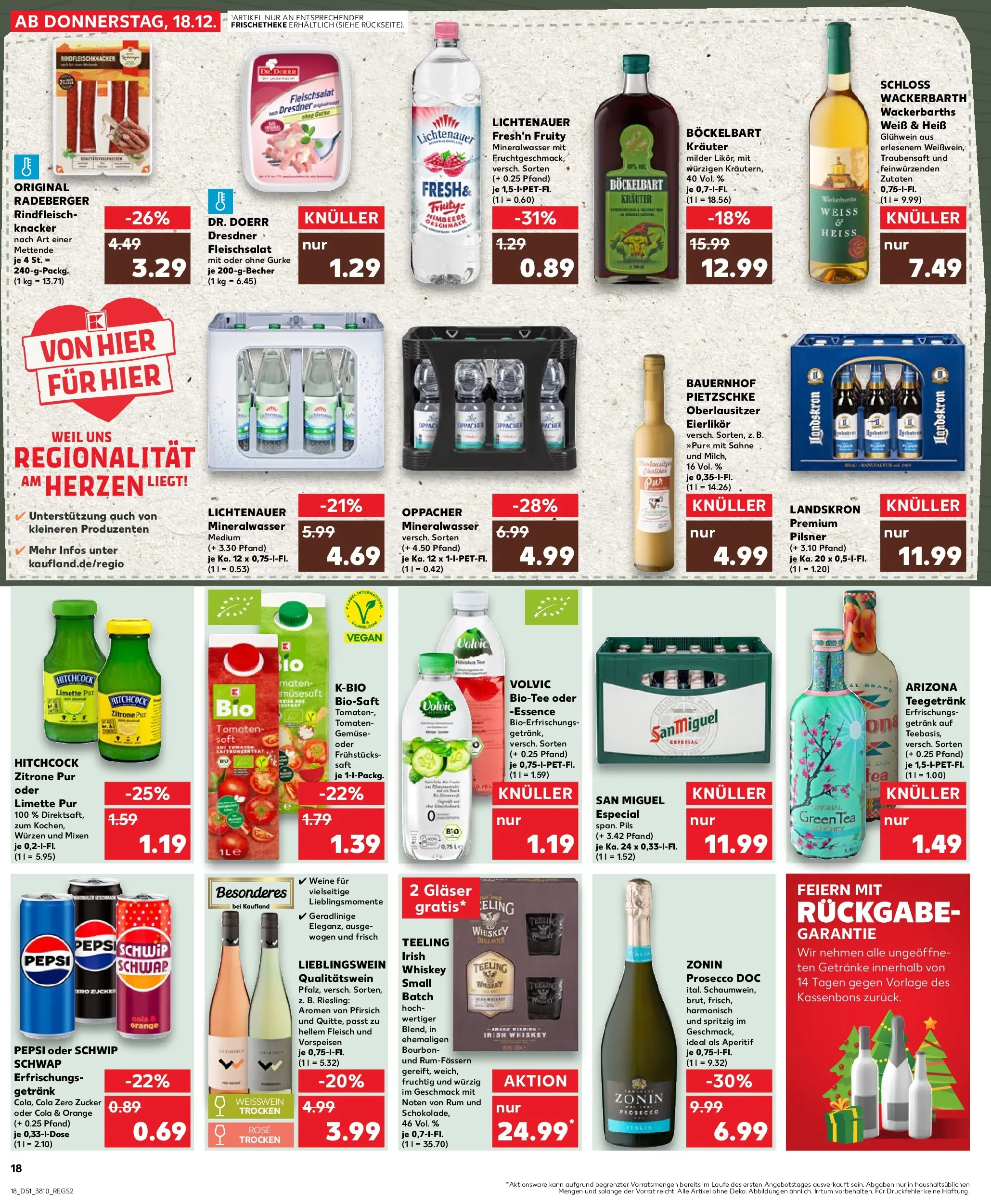 Prospekt Kaufland ab 18.12.2025 » Angebote Online zum Blättern | Seite: 18 | Produkte: Gemüse, Zitrone, Himbeere, Sahne