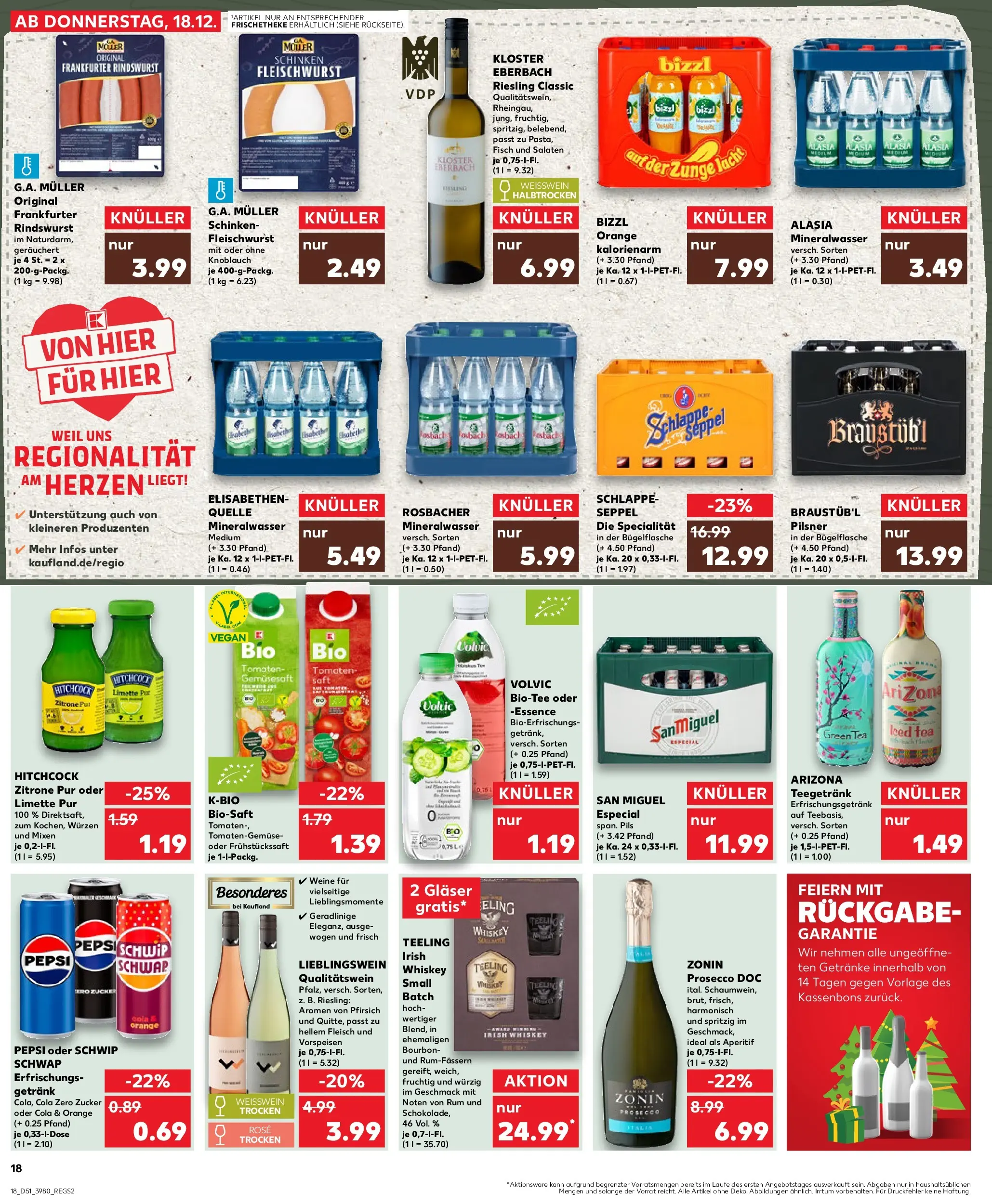 Prospekt Kaufland ab 18.12.2025 » Angebote Online zum Blättern | Seite: 18 | Produkte: Rum, Knoblauch, Pfirsich, Pepsi