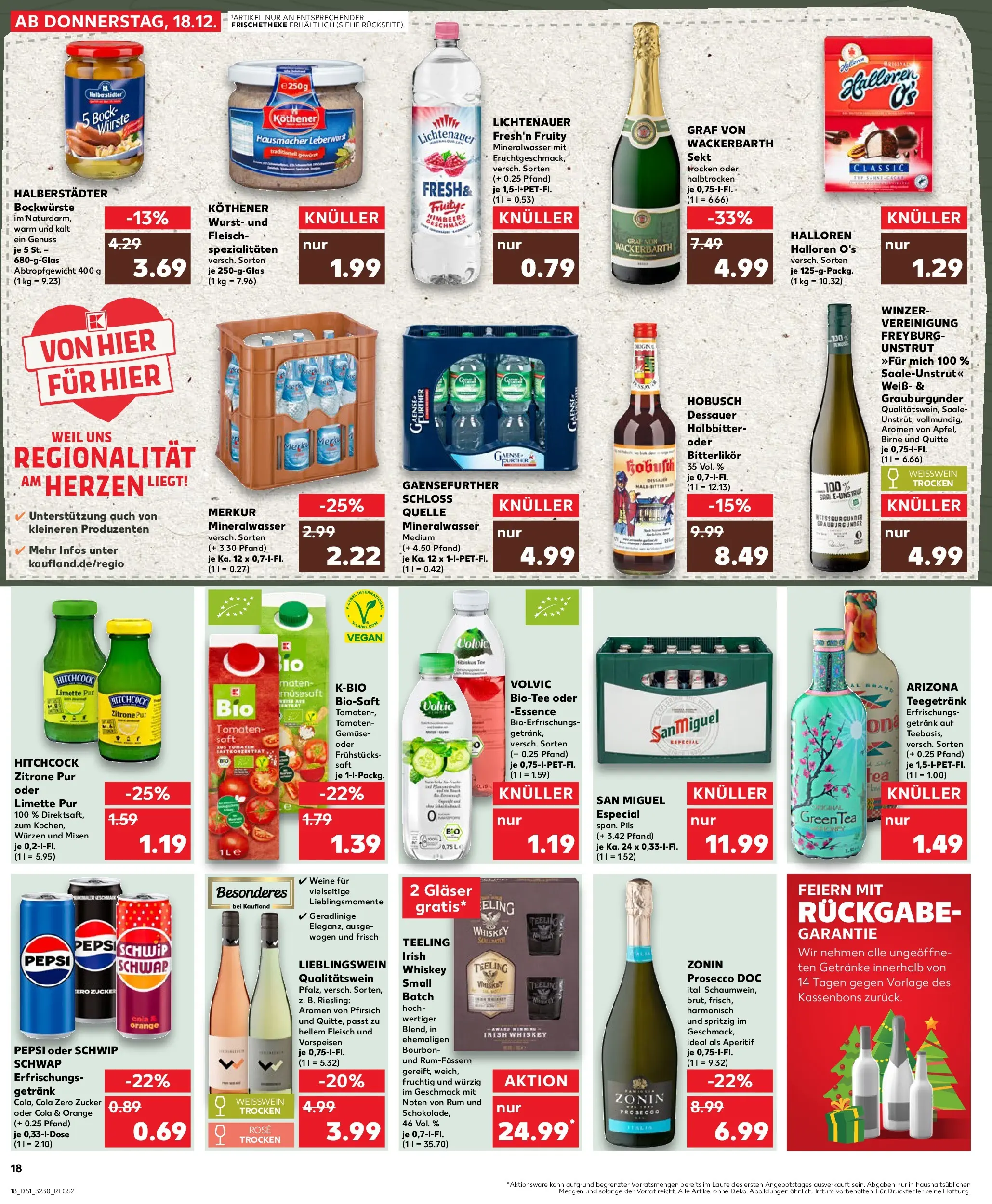 Prospekt Kaufland ab 18.12.2025 » Angebote Online zum Blättern | Seite: 18 | Produkte: Sekt, Zucker, Zitrone, Pfirsich