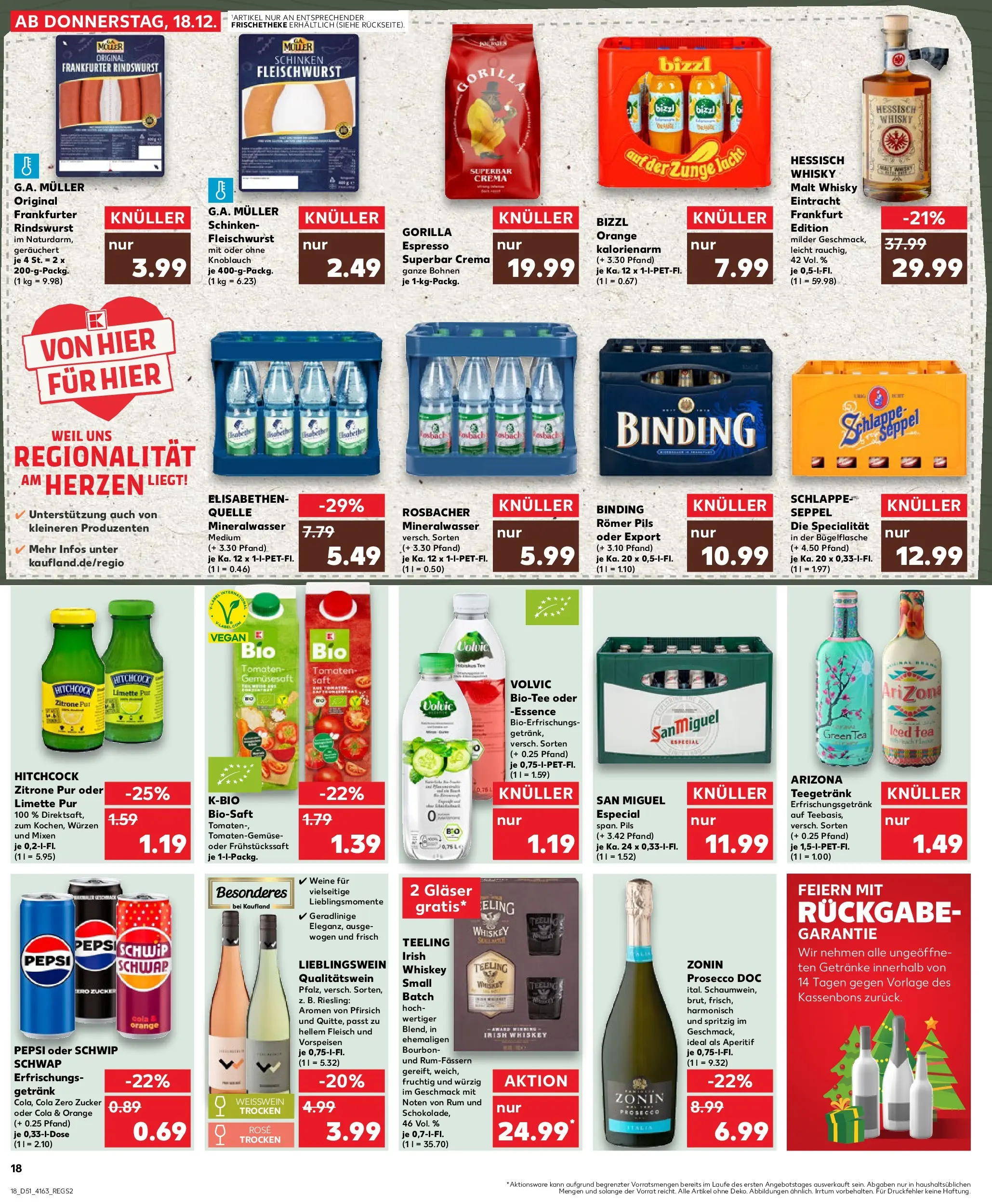 Prospekt Kaufland ab 18.12.2025 » Angebote Online zum Blättern | Seite: 18 | Produkte: Rum, Pils, Schwip schwap, Whiskey