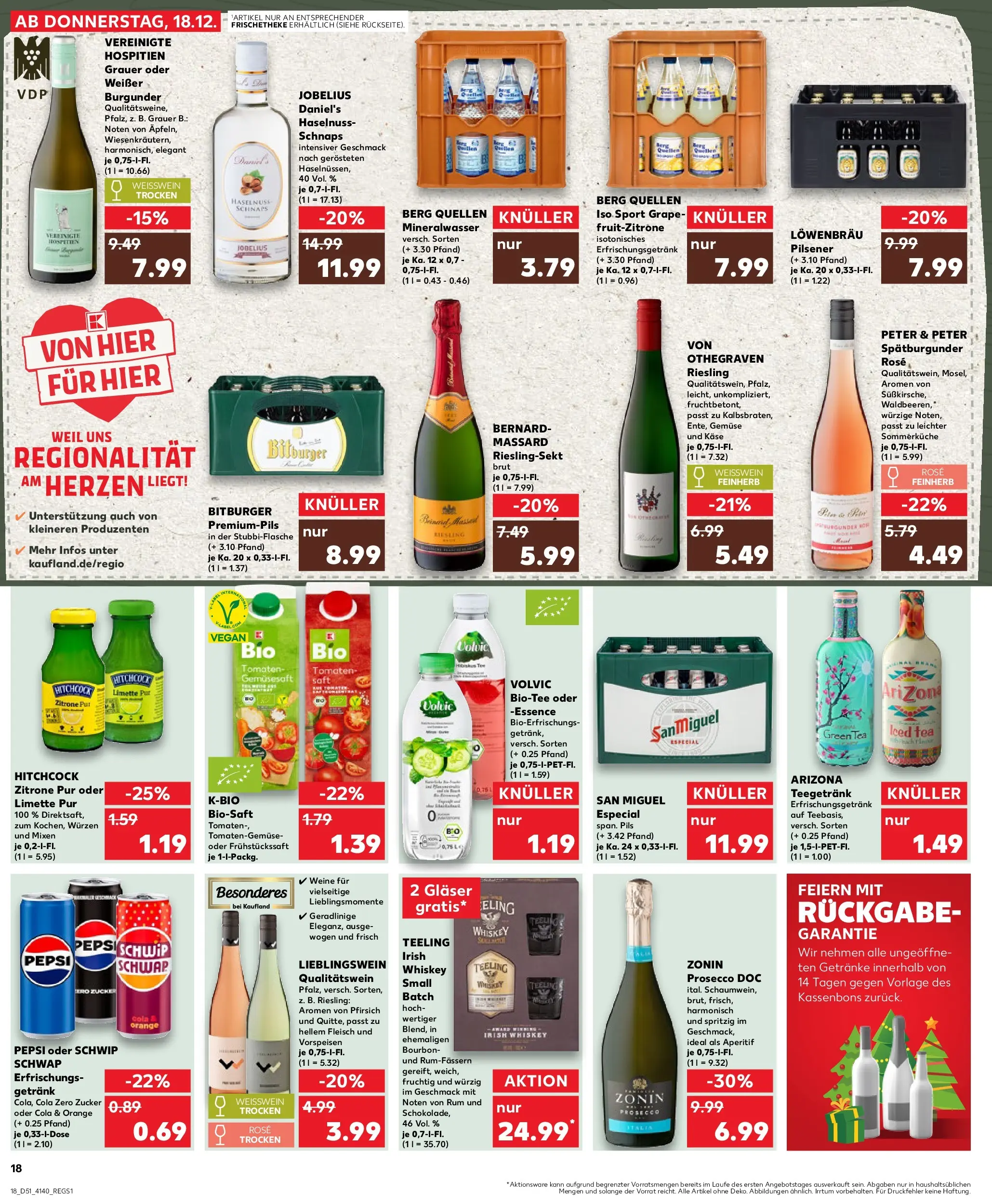 Prospekt Kaufland ab 18.12.2025 » Angebote Online zum Blättern | Seite: 18 | Produkte: Käse, Rum, Prosecco, Zitrone
