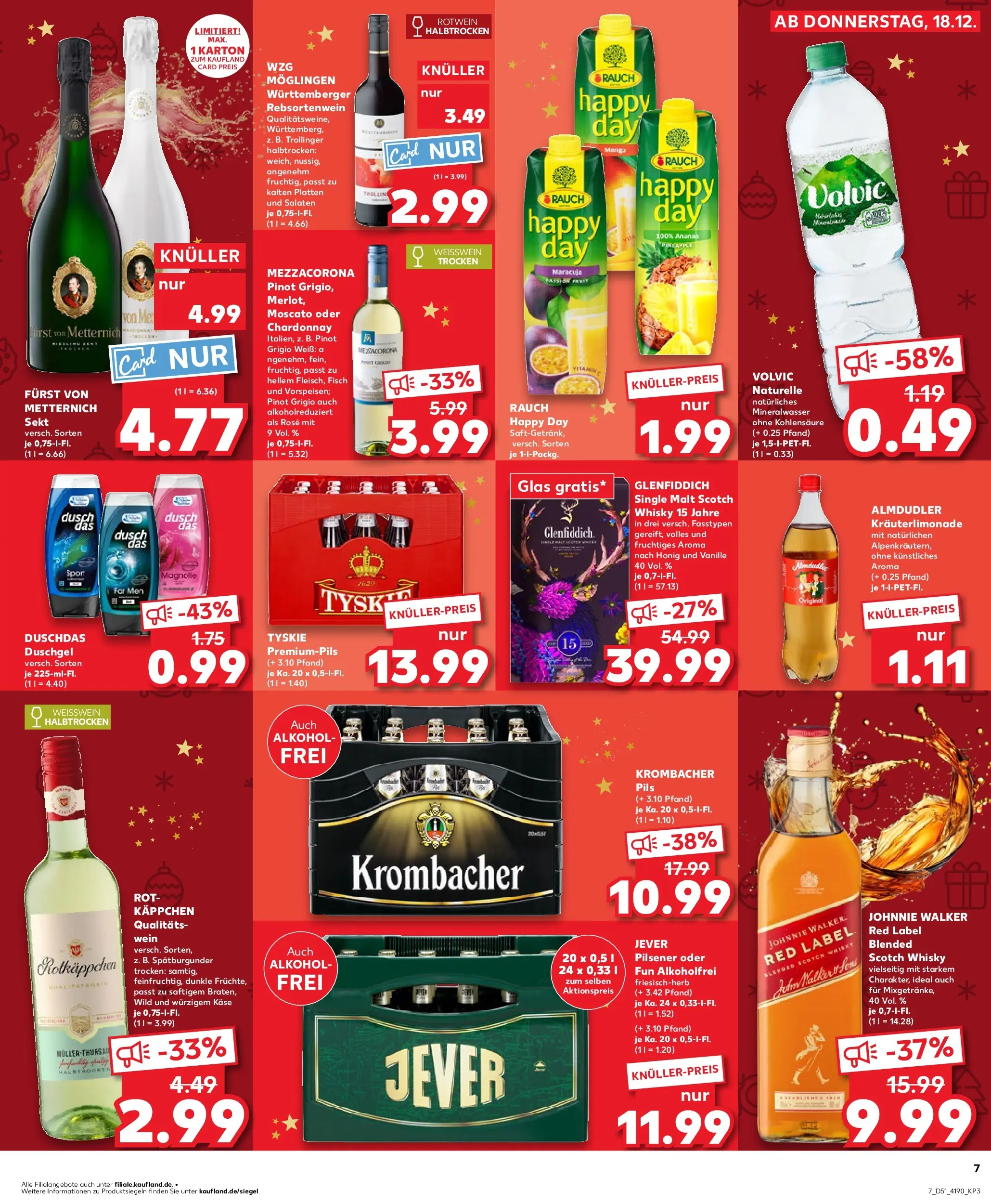 Prospekt Kaufland ab 18.12.2025 » Angebote Online zum Blättern | Seite: 7 | Produkte: Fisch, Duschdas, Jever, Krombacher