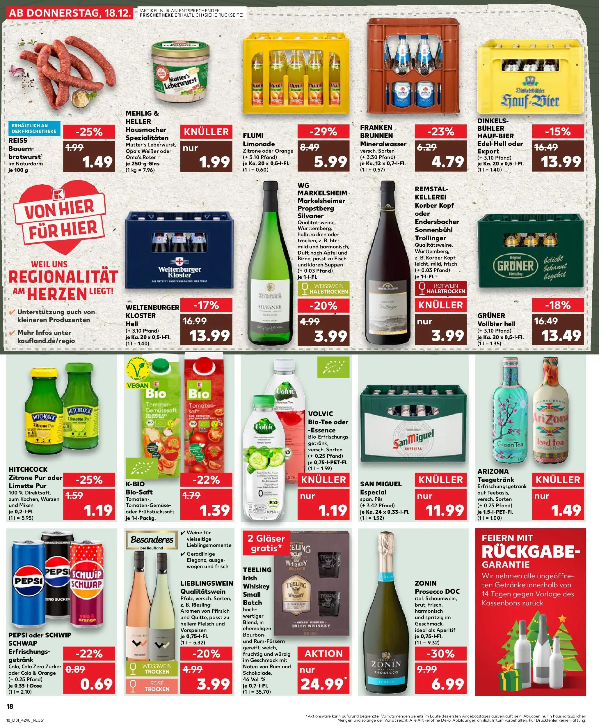 Prospekt Kaufland ab 18.12.2025 » Angebote Online zum Blättern | Seite: 18 | Produkte: Weißwein, Tomaten, Zitrone, Pepsi