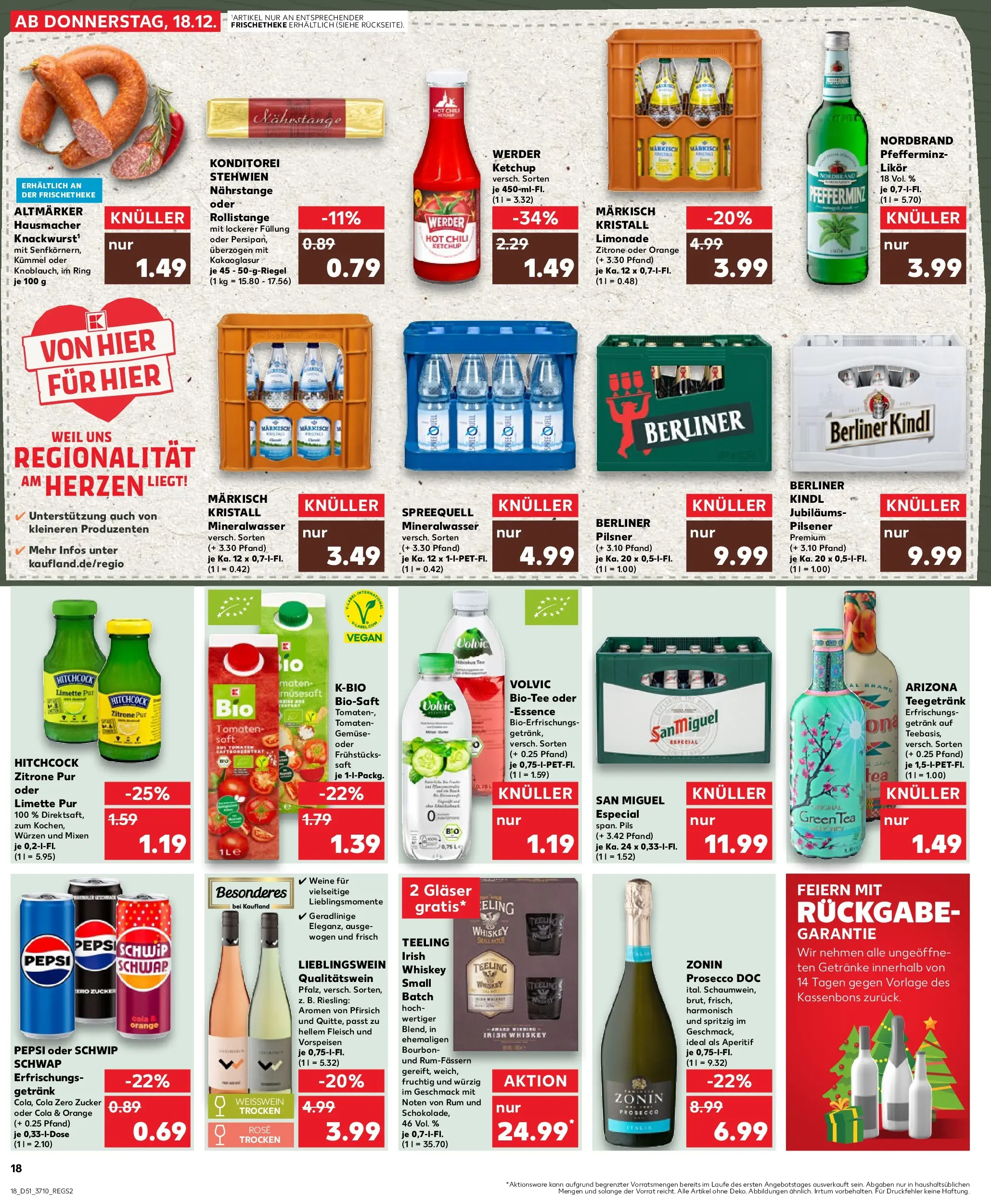 Prospekt Kaufland ab 18.12.2025 » Angebote Online zum Blättern | Seite: 18 | Produkte: Rum, Limette, Saft, Ketchup
