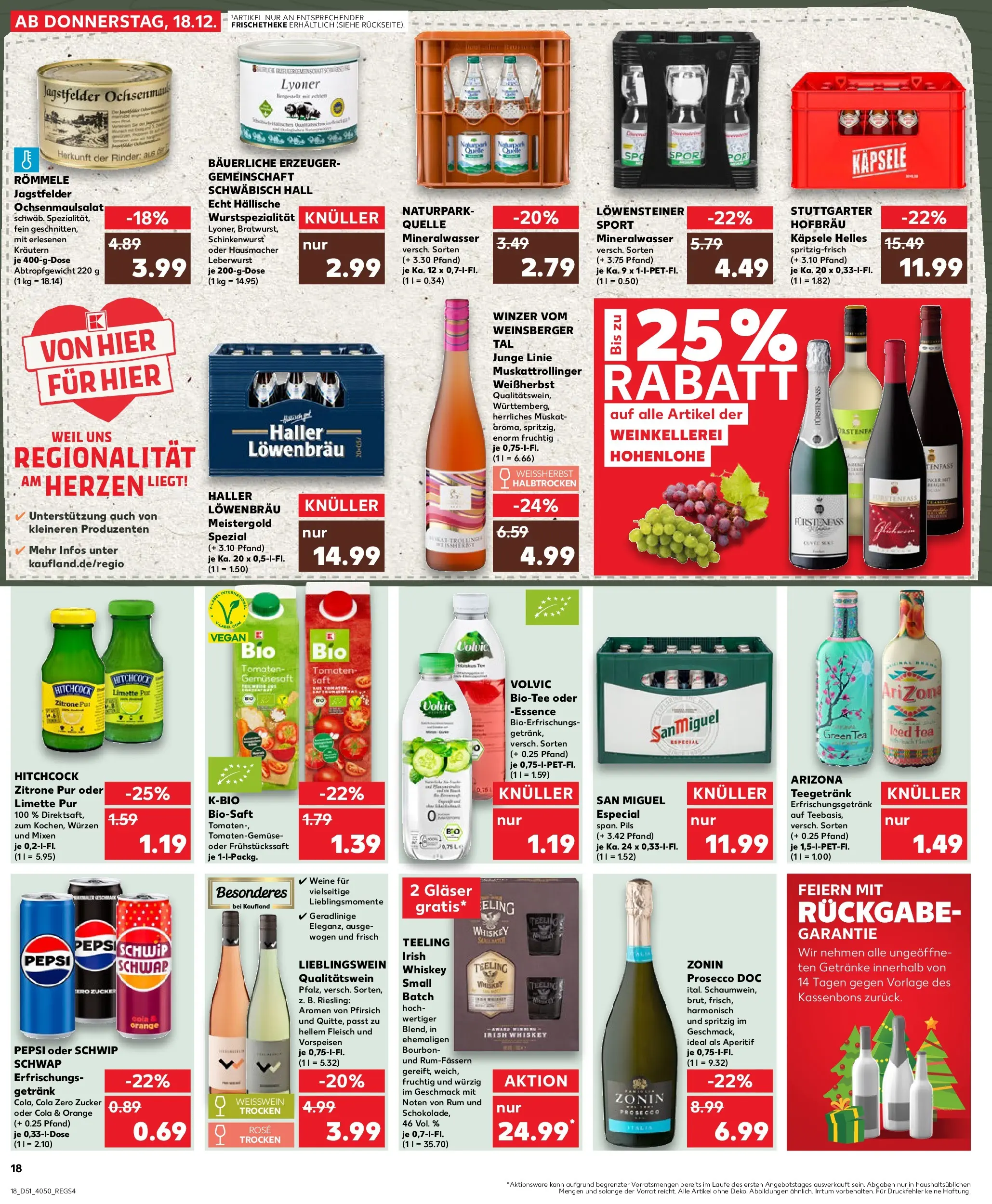 Prospekt Kaufland ab 17.12.2025 » Angebote Online zum Blättern | Seite: 18 | Produkte: Prosecco, Limette, Pepsi, Fleisch