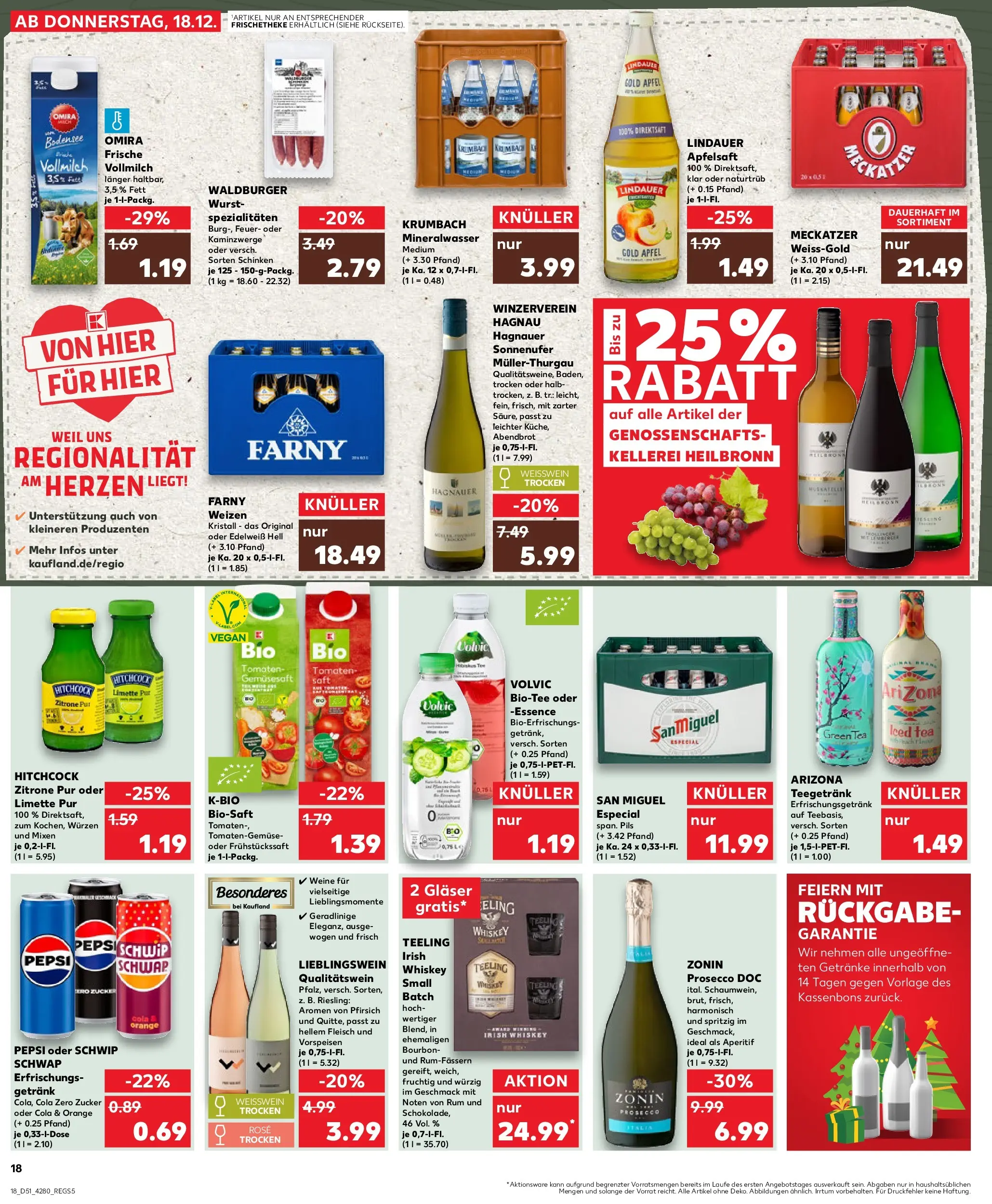 Prospekt Kaufland ab 18.12.2025 » Angebote Online zum Blättern | Seite: 18 | Produkte: Pils, Schwip schwap, Prosecco, Pfirsich