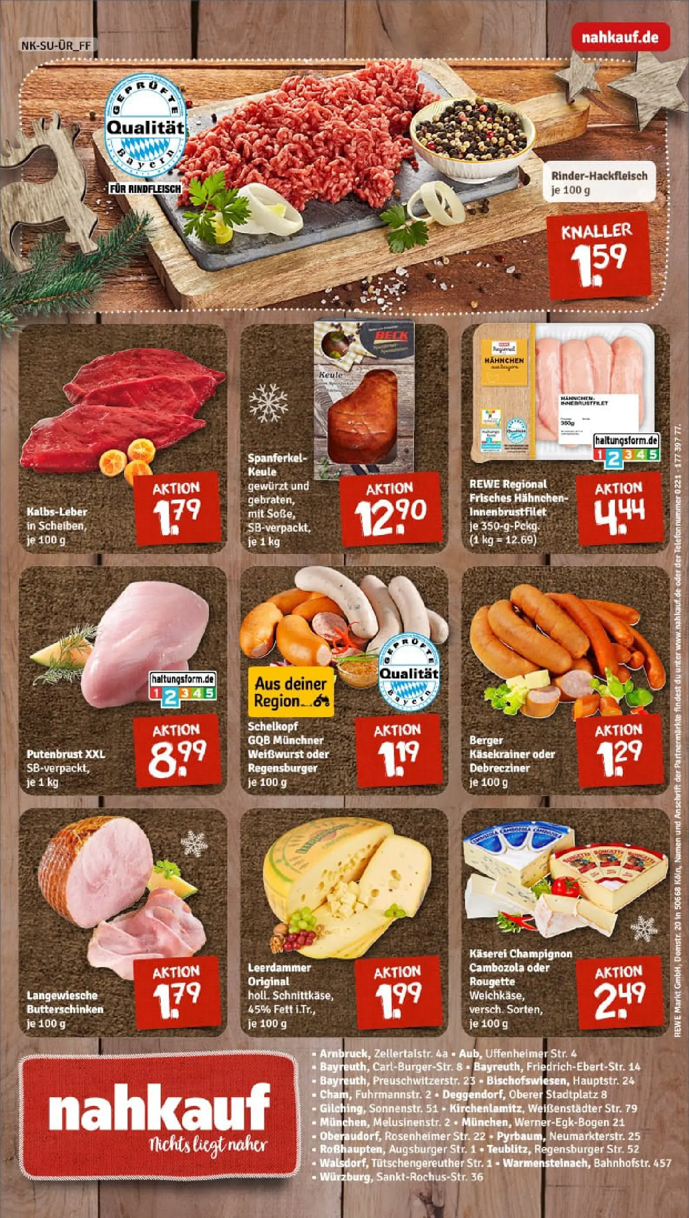 REWE Prospekt ab 15.12.2025 zum Blättern » Angebote | Seite: 12 | Produkte: Käsekrainer, Weißwurst, Rindfleisch, Telefon