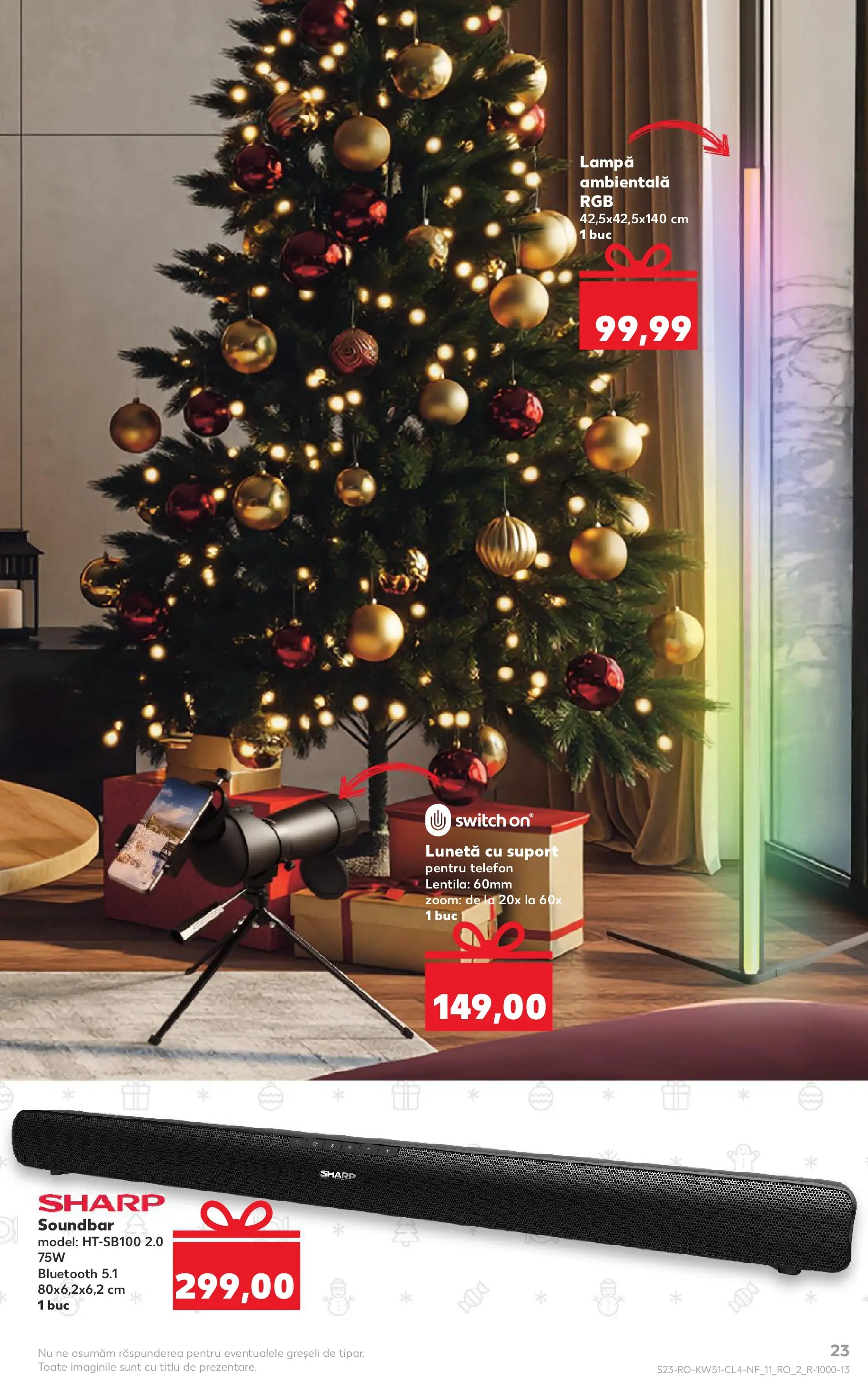 Catalog Kaufland - Timișoara 17.12.2025 - Revista si Oferta | Pagină: 23 | Produse: Soundbar, Telefon, Lampă