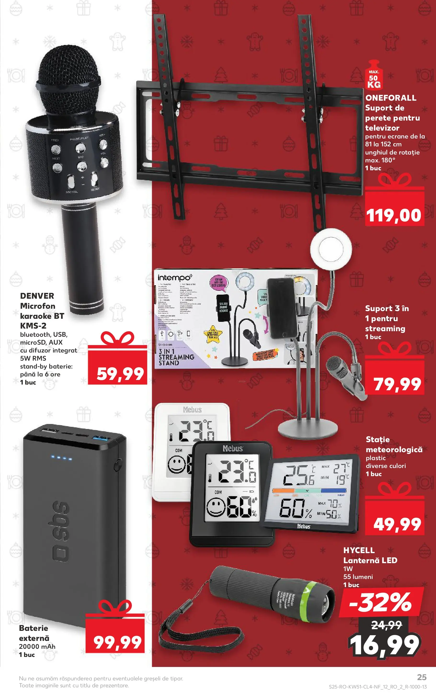 Catalog Kaufland - Timișoara 17.12.2025 - Revista si Oferta | Pagină: 25 | Produse: Televizor, Stație Meteorologică, Microfon, Babak