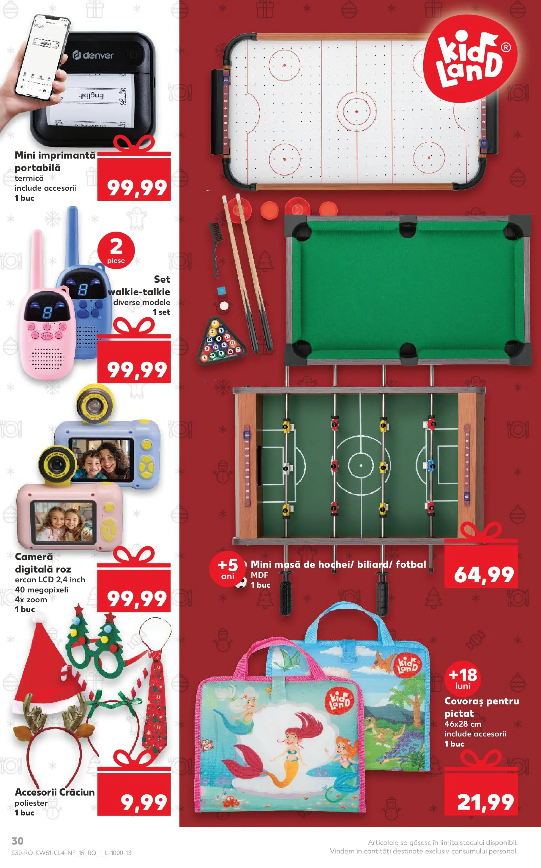Catalog Kaufland - Timișoara 17.12.2025 - Revista si Oferta | Pagină: 30 | Produse: Imprimantă, Cameră, Masă