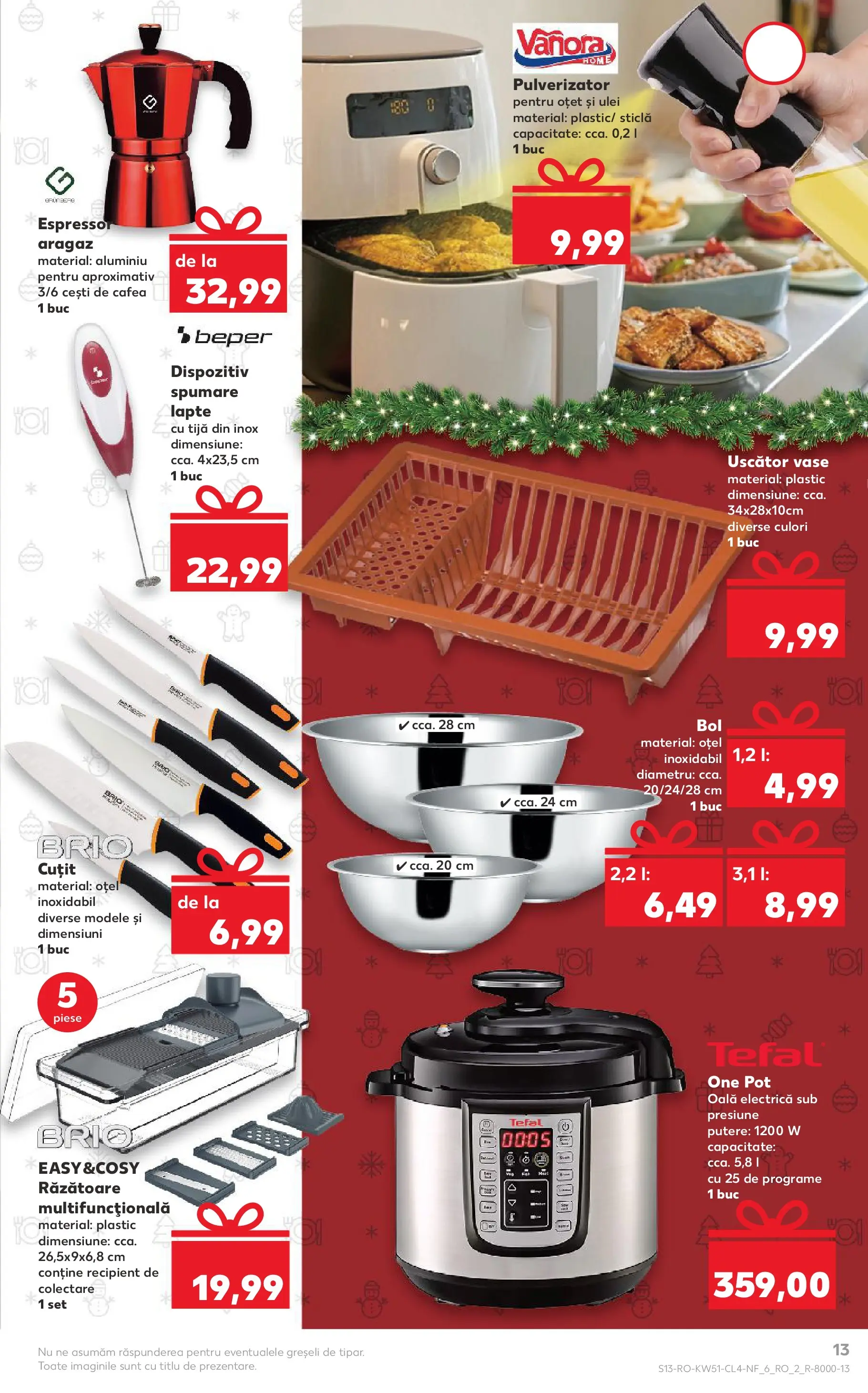 Catalog Kaufland - Fălticeni 17.12.2025 - Revista si Oferta | Pagină: 13 | Produse: Aragaz, Bol, Răzătoare, Cafea