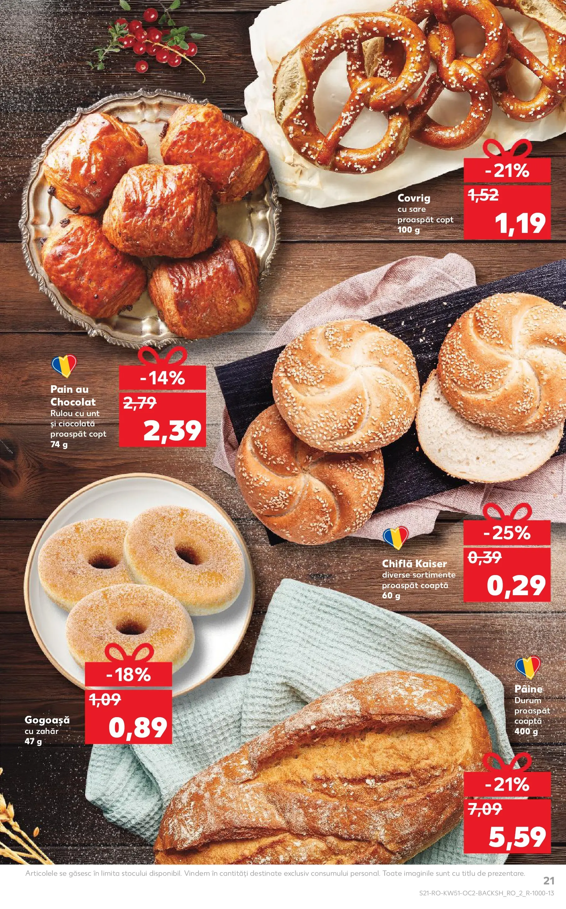 Catalog Kaufland - Zalau 17.12.2025 - Revista si Oferta | Pagină: 21 | Produse: Unt, Chiflă, Sare, Zahăr
