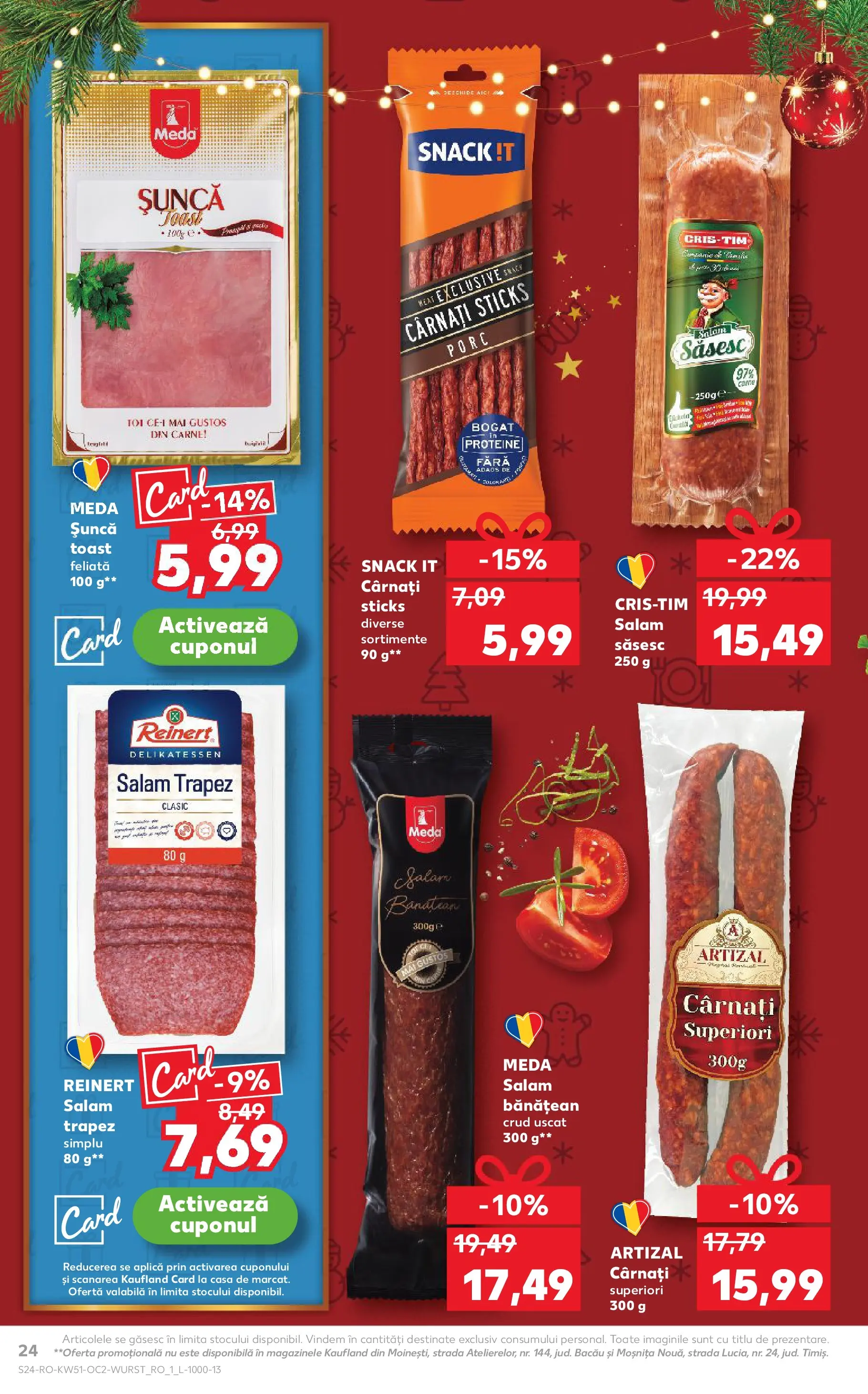 Catalog Kaufland - Zalau 17.12.2025 - Revista si Oferta | Pagină: 24 | Produse: Masaüstü kılıfı, Salam, Șuncă, Cârnați