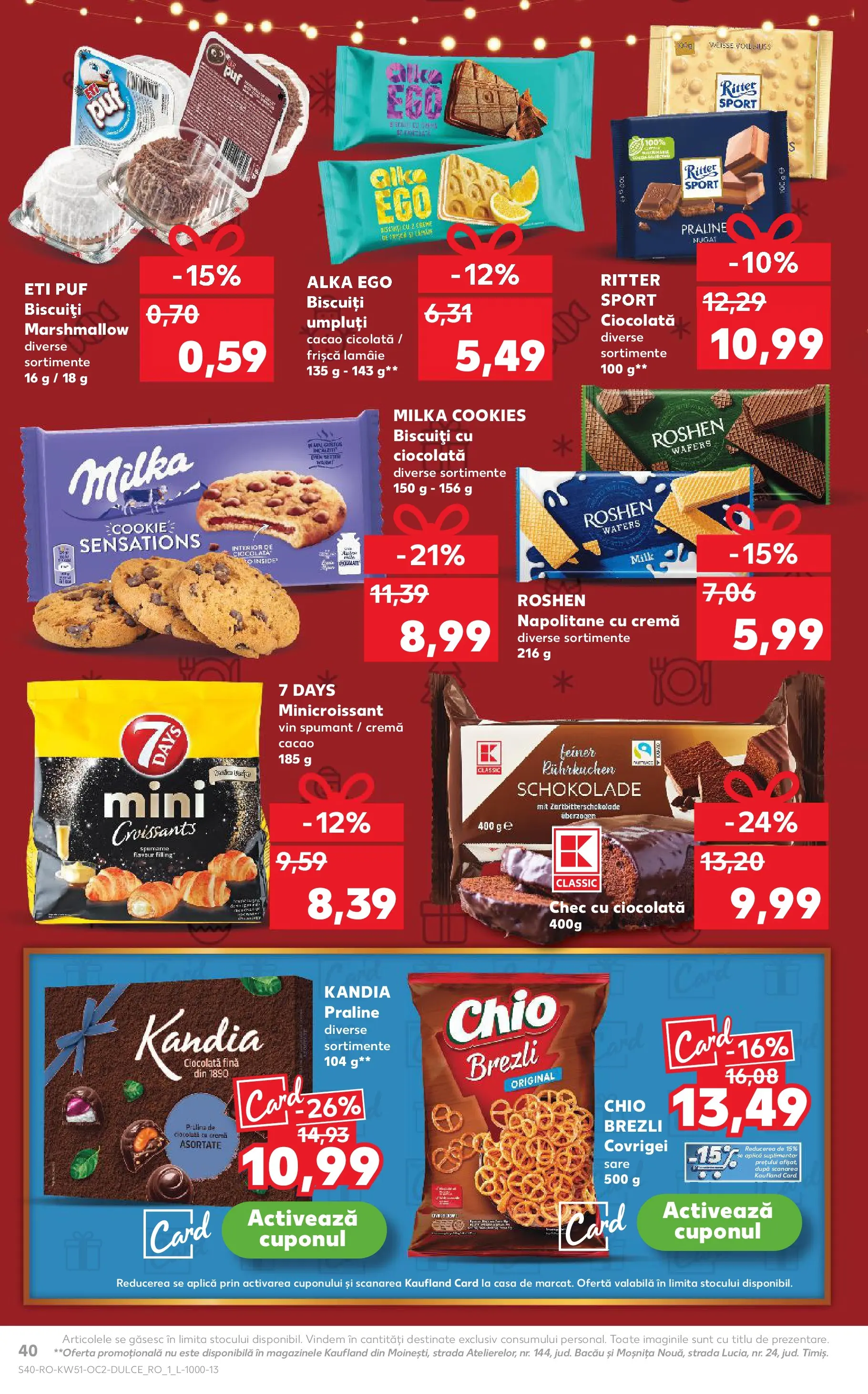 Catalog Kaufland - Domnesti 17.12.2025 - Revista si Oferta | Pagină: 40 | Produse: Napolitane, Covrigei, Ciocolată, Sare