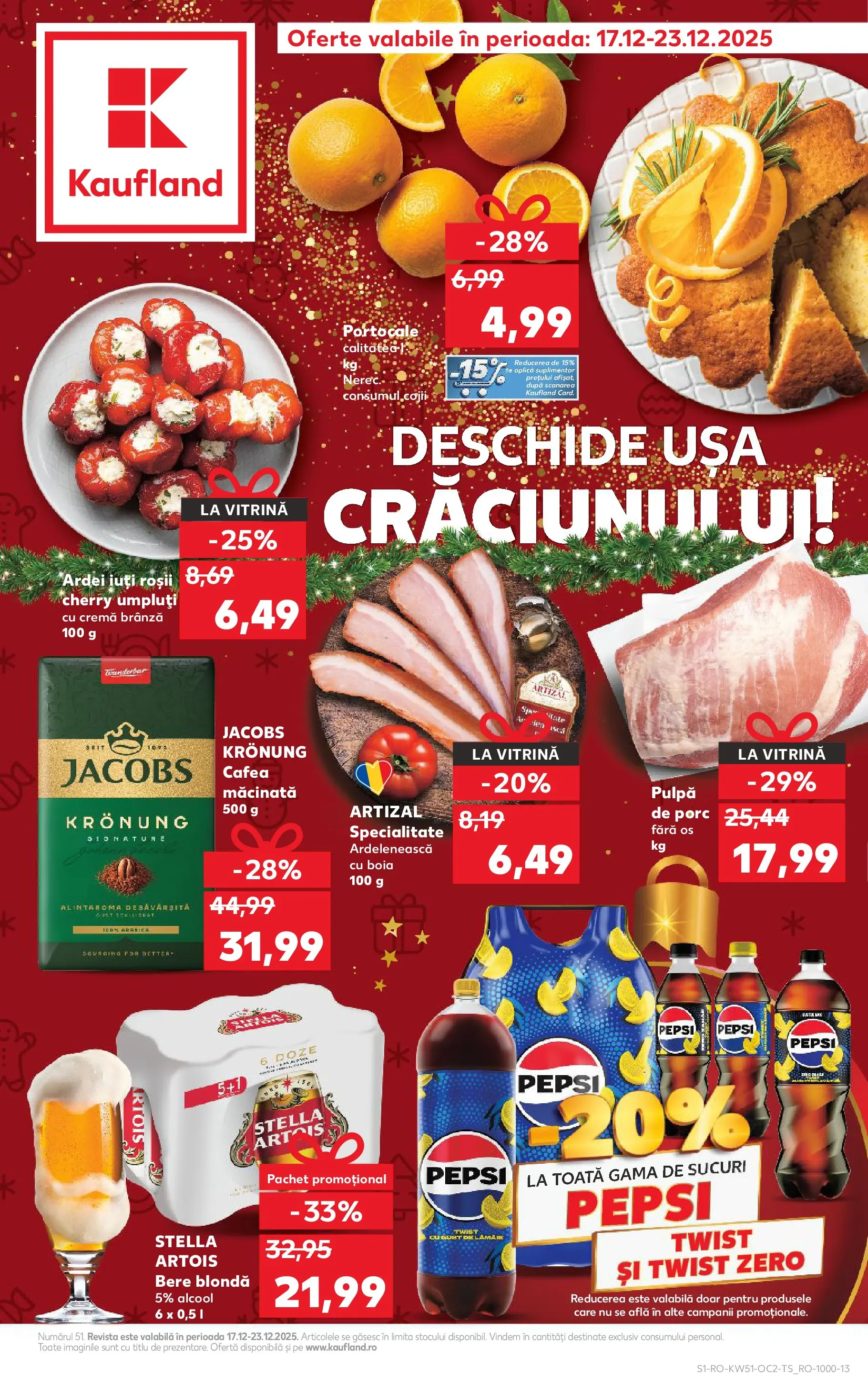 Catalog Kaufland - Bârlad 17.12.2025 - Revista si Oferta | Pagină: 1 | Produse: Cremă, Cafea, Portocale, Roșii