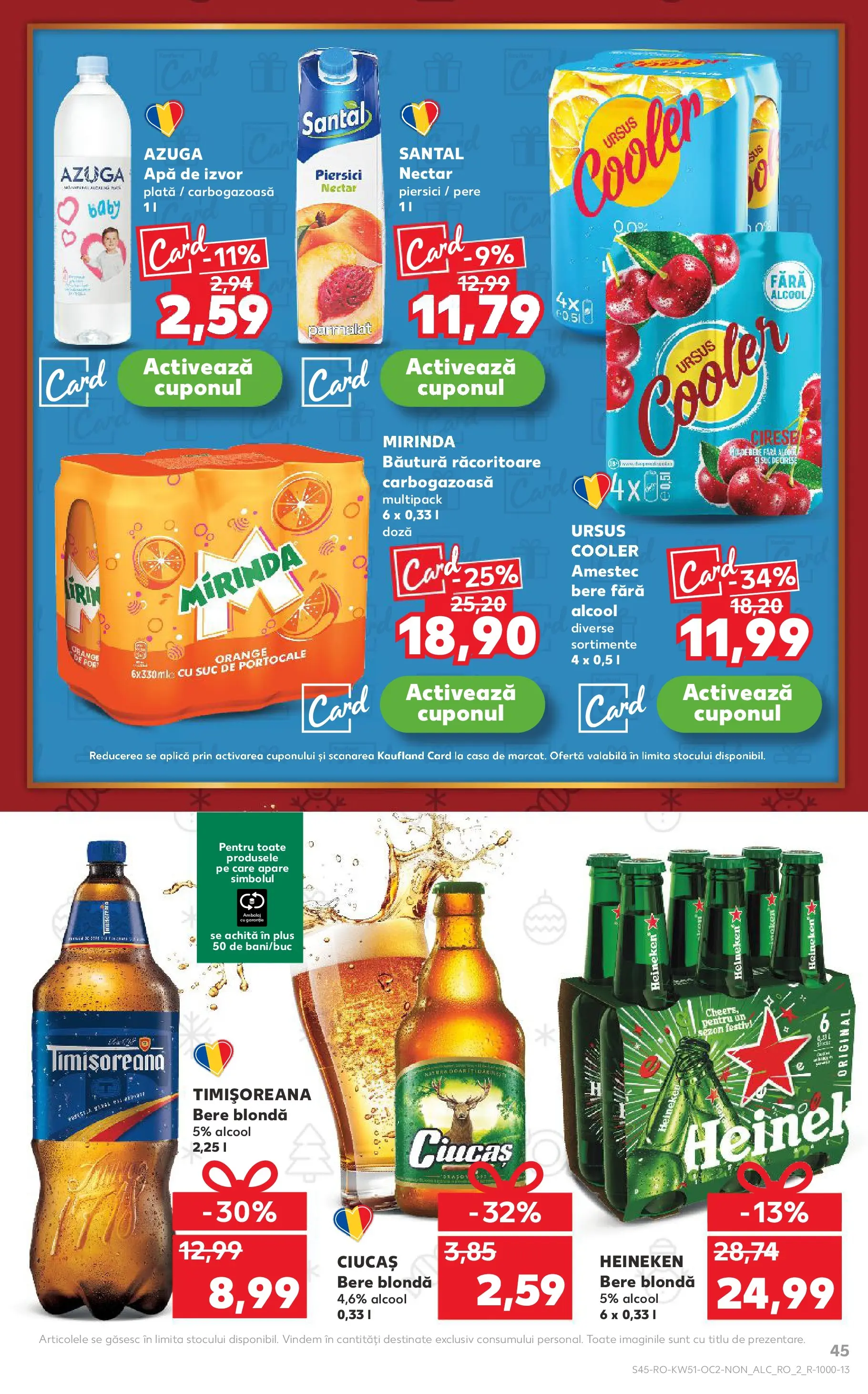 Catalog Kaufland - Zalau 17.12.2025 - Revista si Oferta | Pagină: 45 | Produse: Suc, Bere, Portocale, Apă