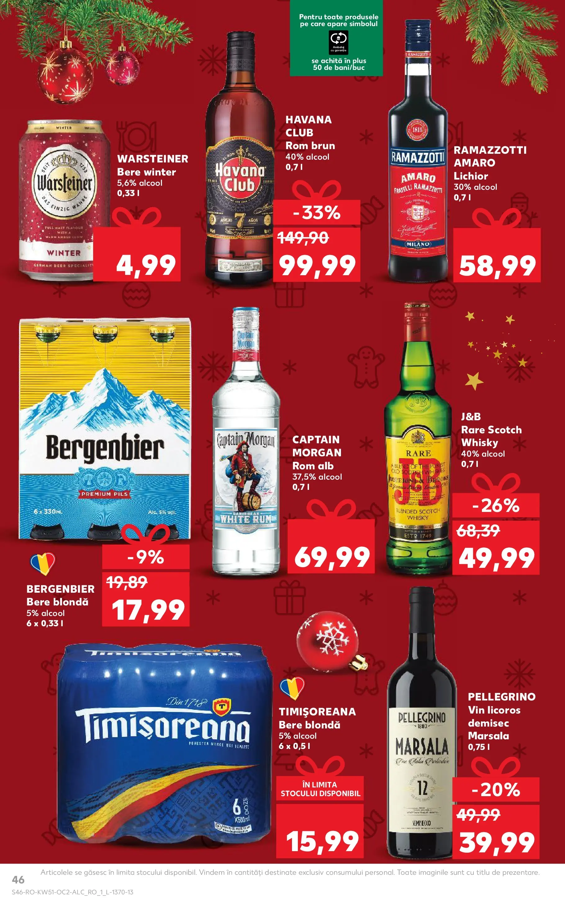Catalog Kaufland - Codlea 17.12.2025 - Revista si Oferta | Pagină: 46 | Produse: Lichior, Vin, Bere, Rom