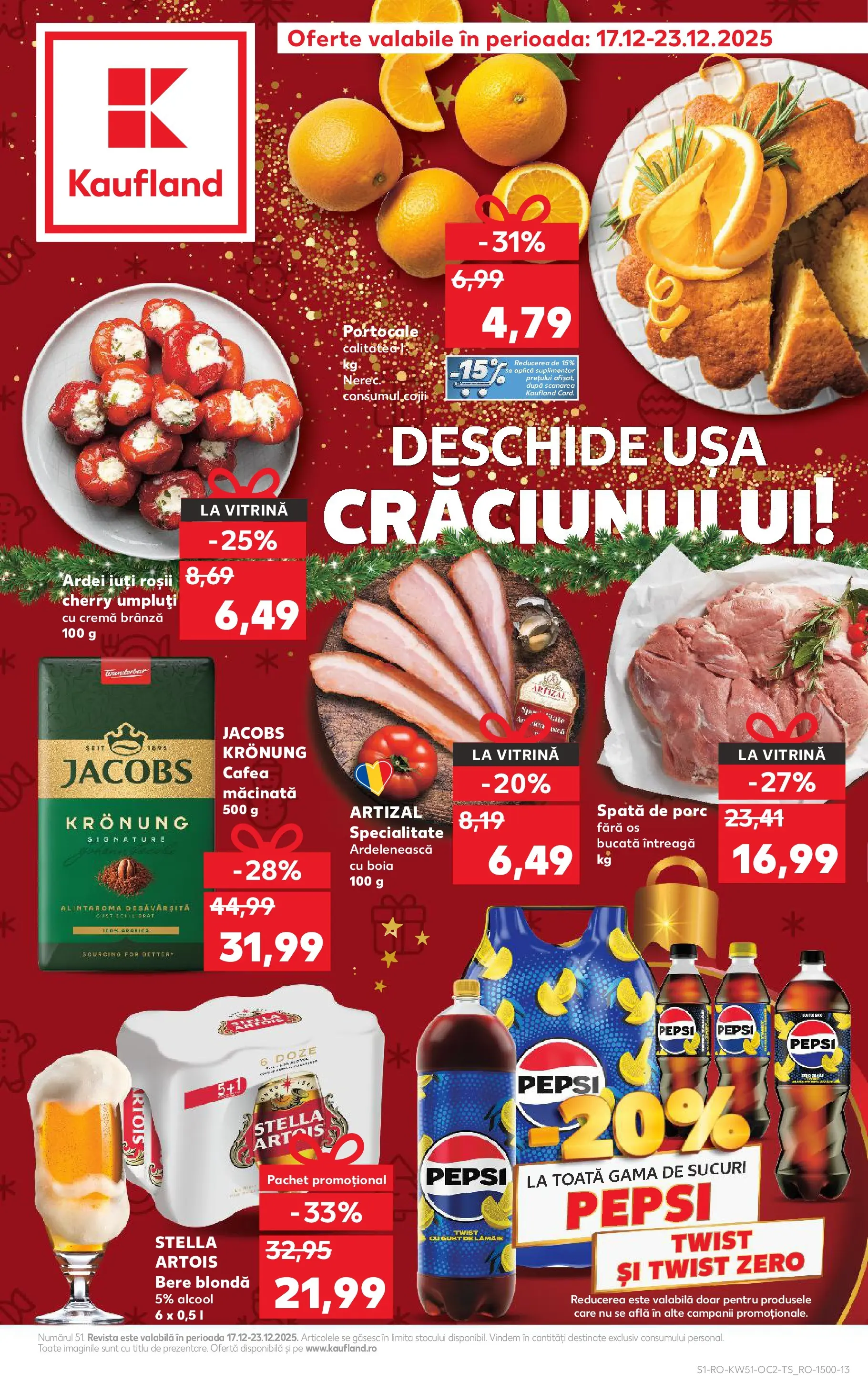 Catalog Kaufland - Brașov 17.12.2025 - Revista si Oferta | Pagină: 1 | Produse: Vitrină, Köpek çiti, Bere, Roșii