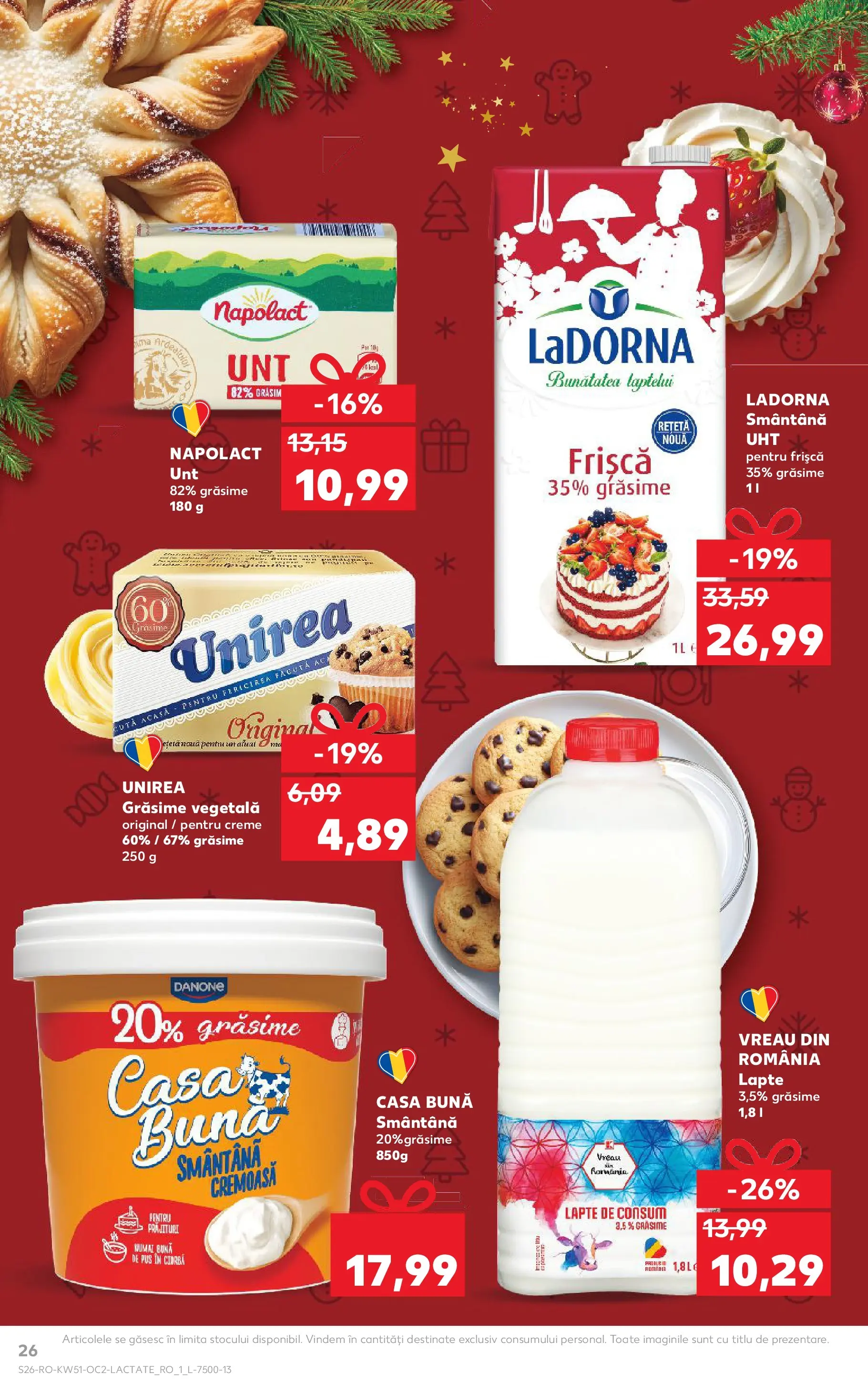 Catalog Kaufland - Viseu de Sus 17.12.2025 - Revista si Oferta | Pagină: 26 | Produse: Aluat, Lapte, Frișcă, Smântână