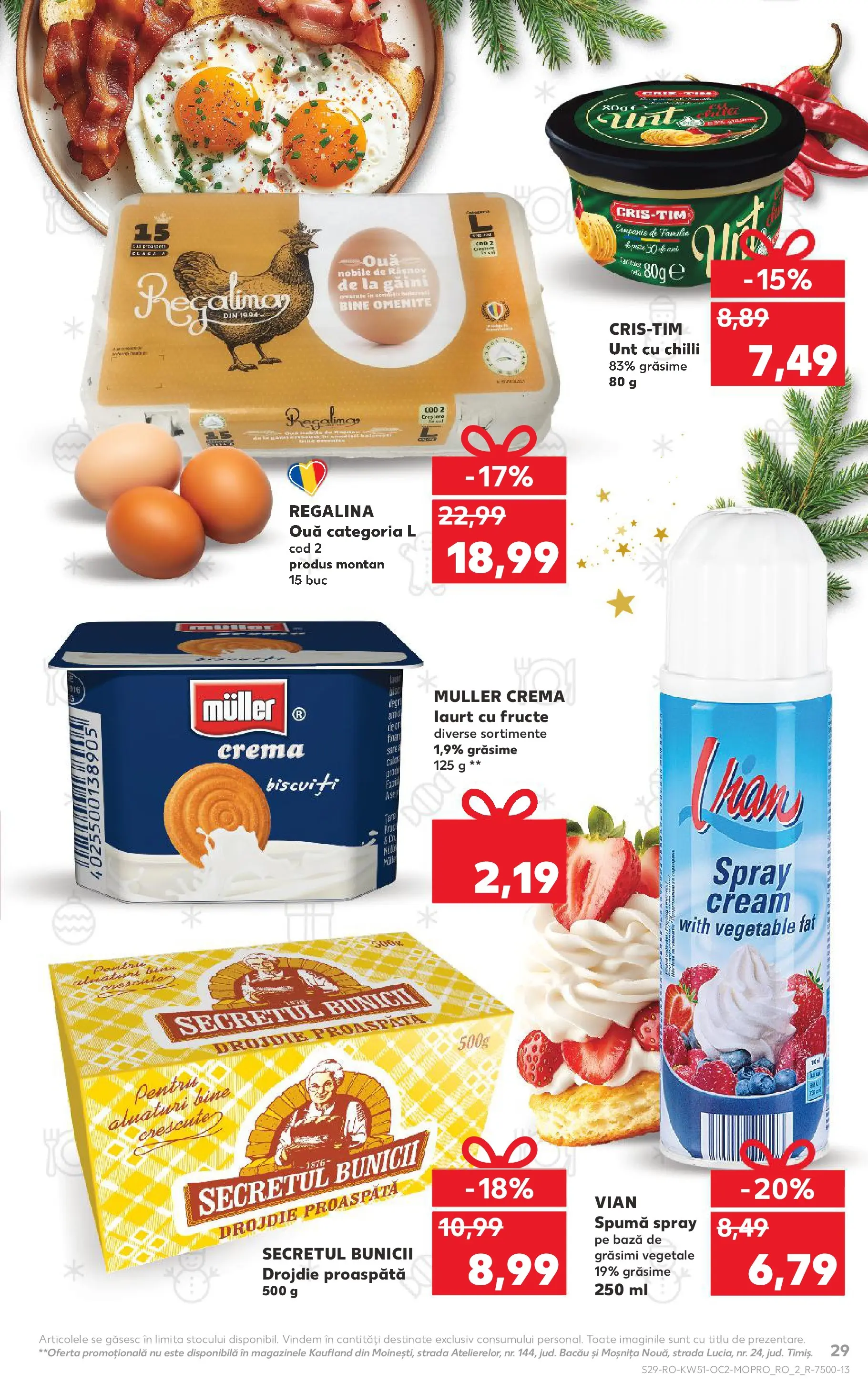 Catalog Kaufland - Viseu de Sus 17.12.2025 - Revista si Oferta | Pagină: 29 | Produse: Unt, Cremă, Ouă, Fructe