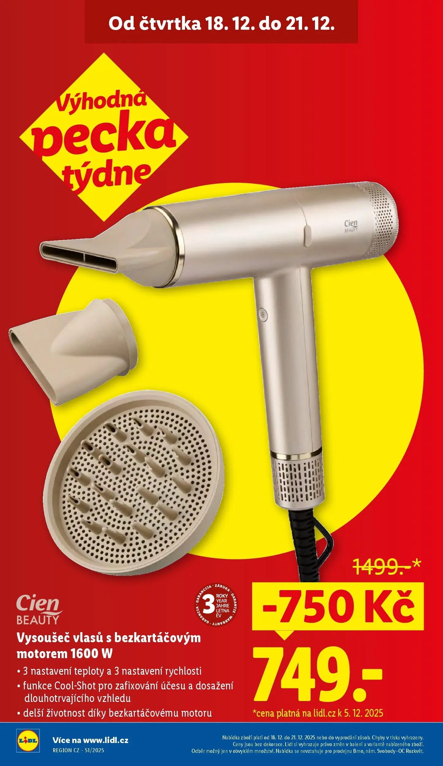 Lidl leták od 14.12.2025 - Nový akční leták | Strana: 18 | Produkty: Cien, Vysoušeč vlasů
