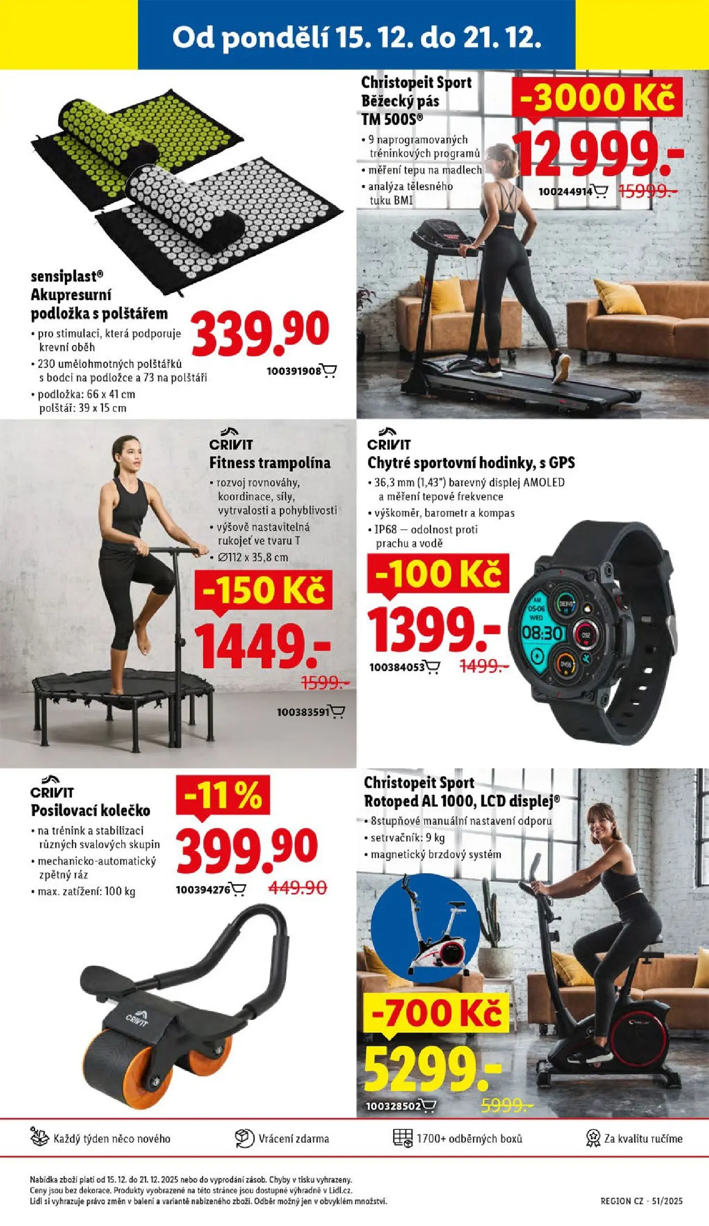 Lidl leták od 14.12.2025 - Nový akční leták | Strana: 37 | Produkty: Fitness trampolína, Rotoped, Polštář, Barometr