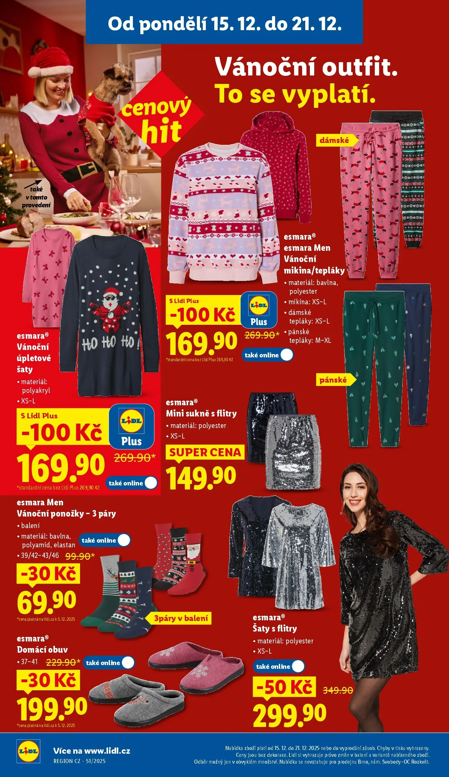 Lidl leták od 14.12.2025 - Nový akční leták | Strana: 40 | Produkty: Šaty, Sukně, Obuv, Tepláky
