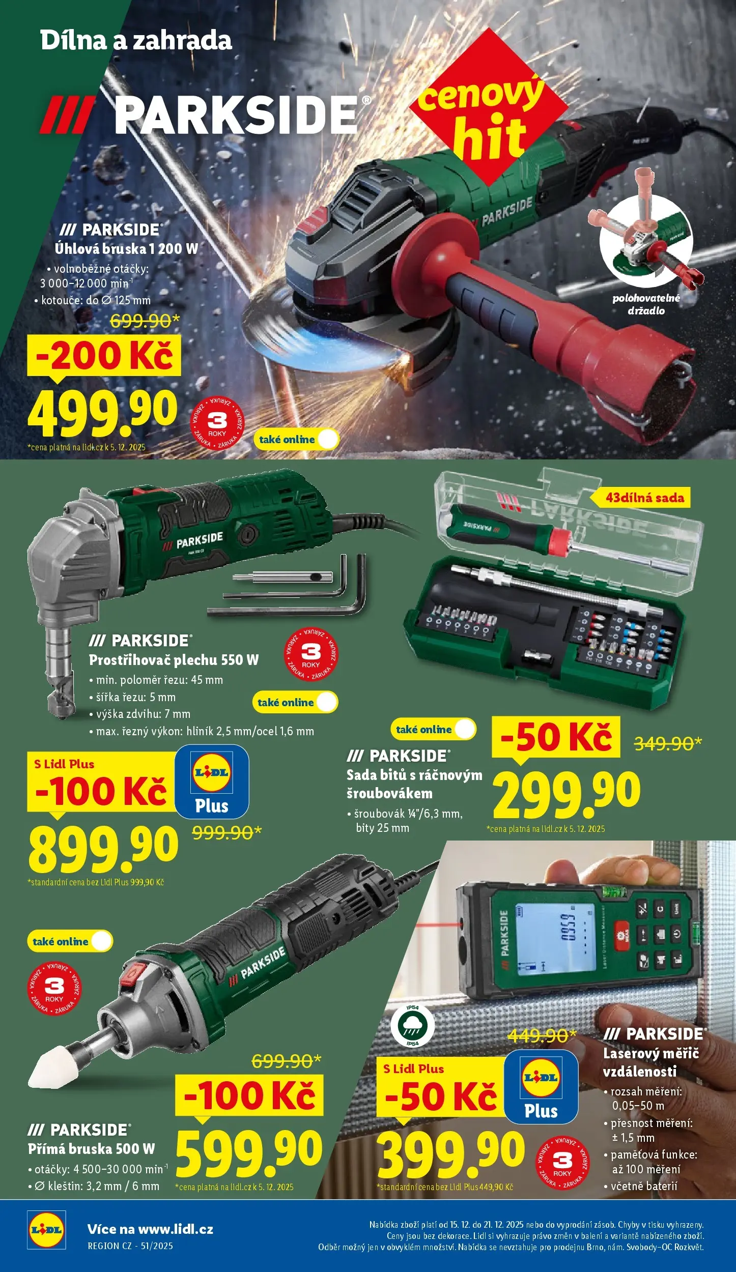 Lidl leták od 14.12.2025 - Nový akční leták | Strana: 42 | Produkty: Šroubovák, Přímá bruska, Sada bitů, Úhlová bruska