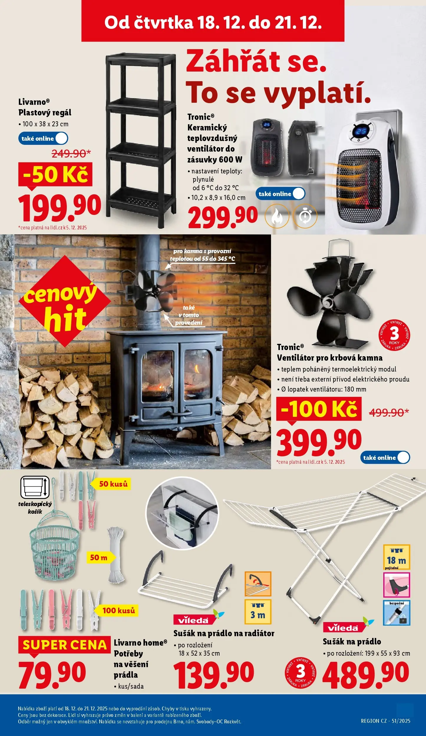 Lidl leták od 14.12.2025 - Nový akční leták | Strana: 25 | Produkty: Sušák na prádlo, Košík, Ventilátor, Regál