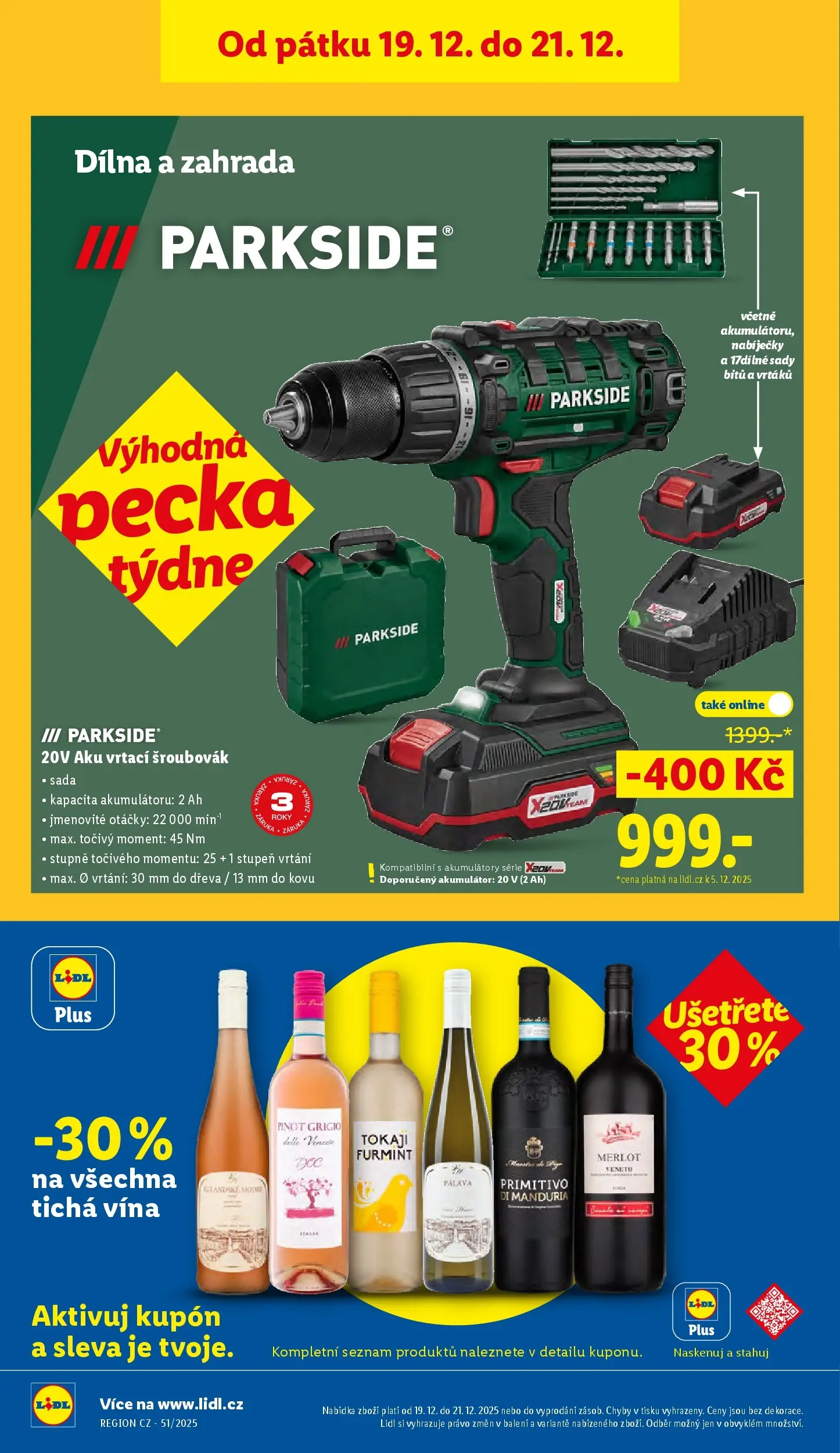 Lidl leták od 14.12.2025 - Nový akční leták | Strana: 28 | Produkty: Parkside, Zahrada, Tokaji, Pinot Grigio