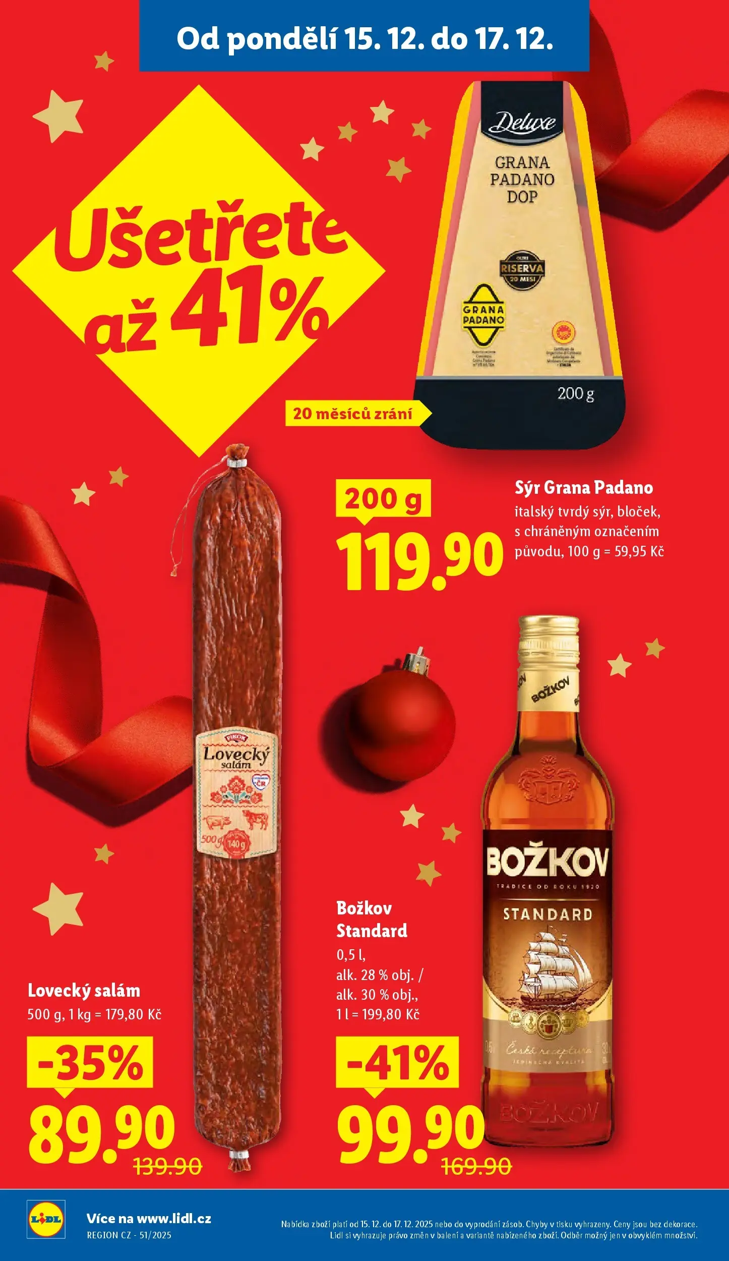 Lidl leták od 14.12.2025 - Nový akční leták | Strana: 2 | Produkty: Sýr, Božkov, Grana Padano, Pikok