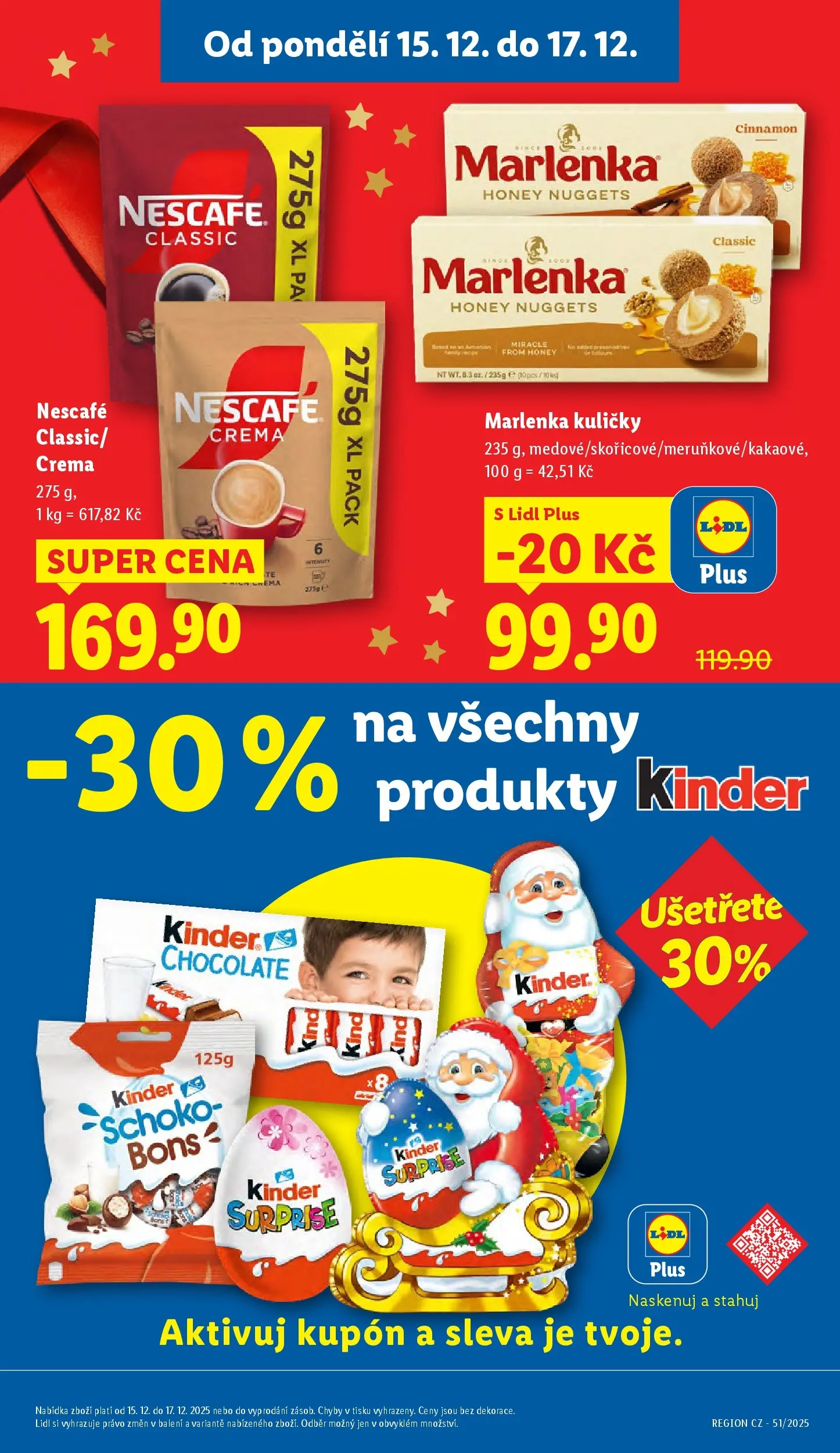 Lidl leták od 14.12.2025 - Nový akční leták | Strana: 3 | Produkty: Marlenka kuličky, Nescafé, Crema, Kuličky