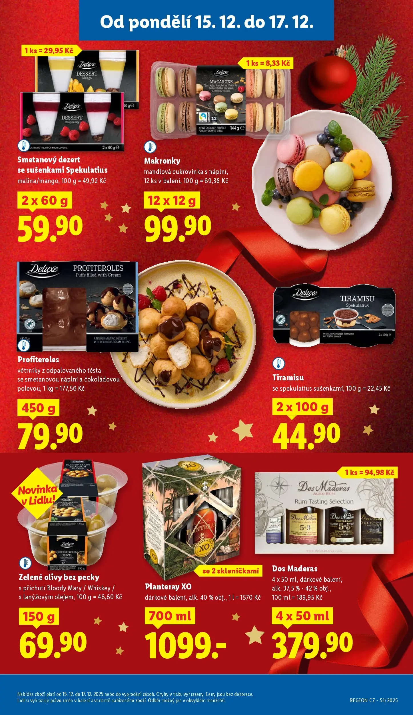 Lidl leták od 14.12.2025 - Nový akční leták | Strana: 19 | Produkty: Profiteroles, Rum, Makronky, Deluxe