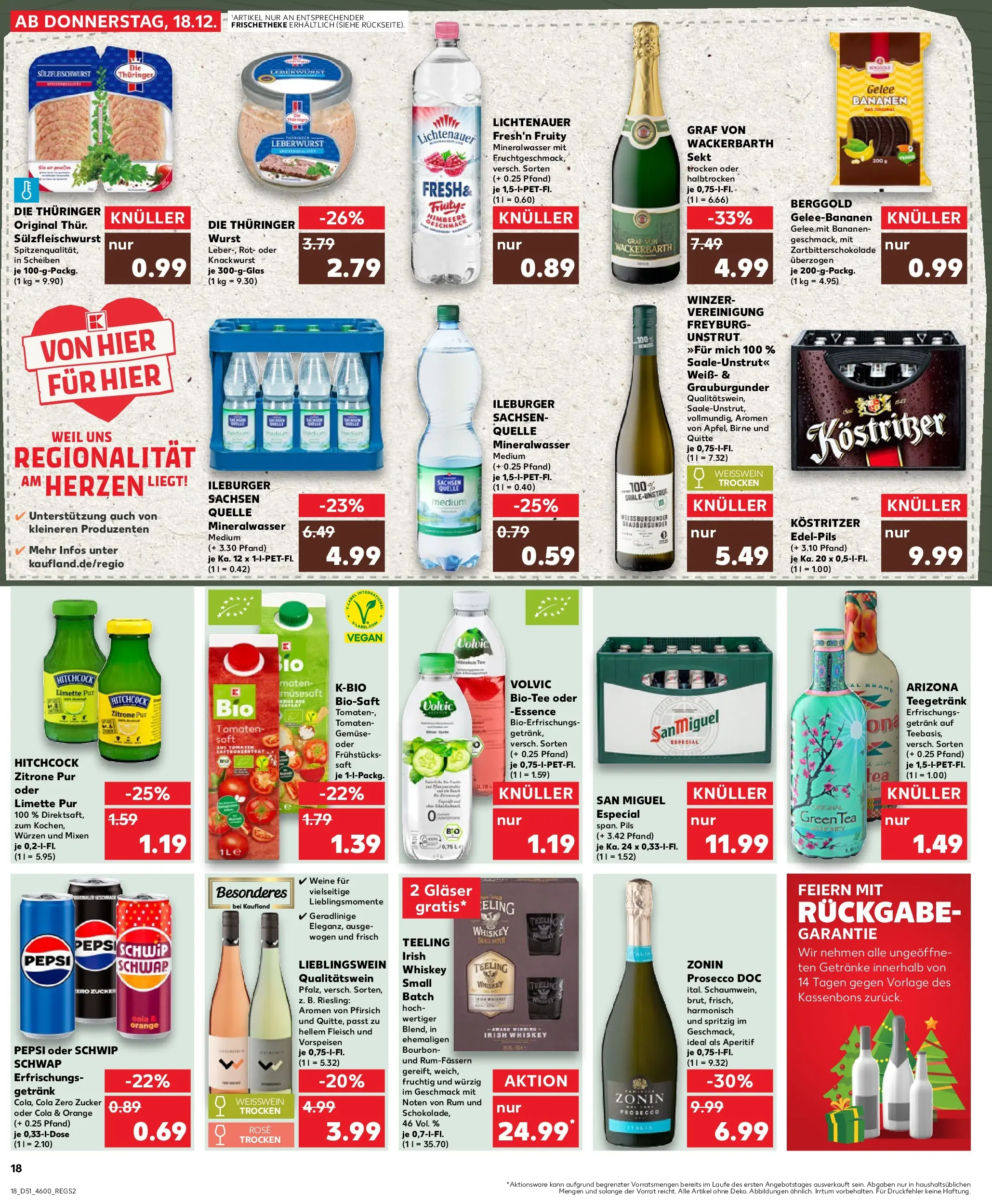 Prospekt Kaufland ab 18.12.2025 » Angebote Online zum Blättern | Seite: 18 | Produkte: Bananen, Tomaten, Schwip schwap, Prosecco