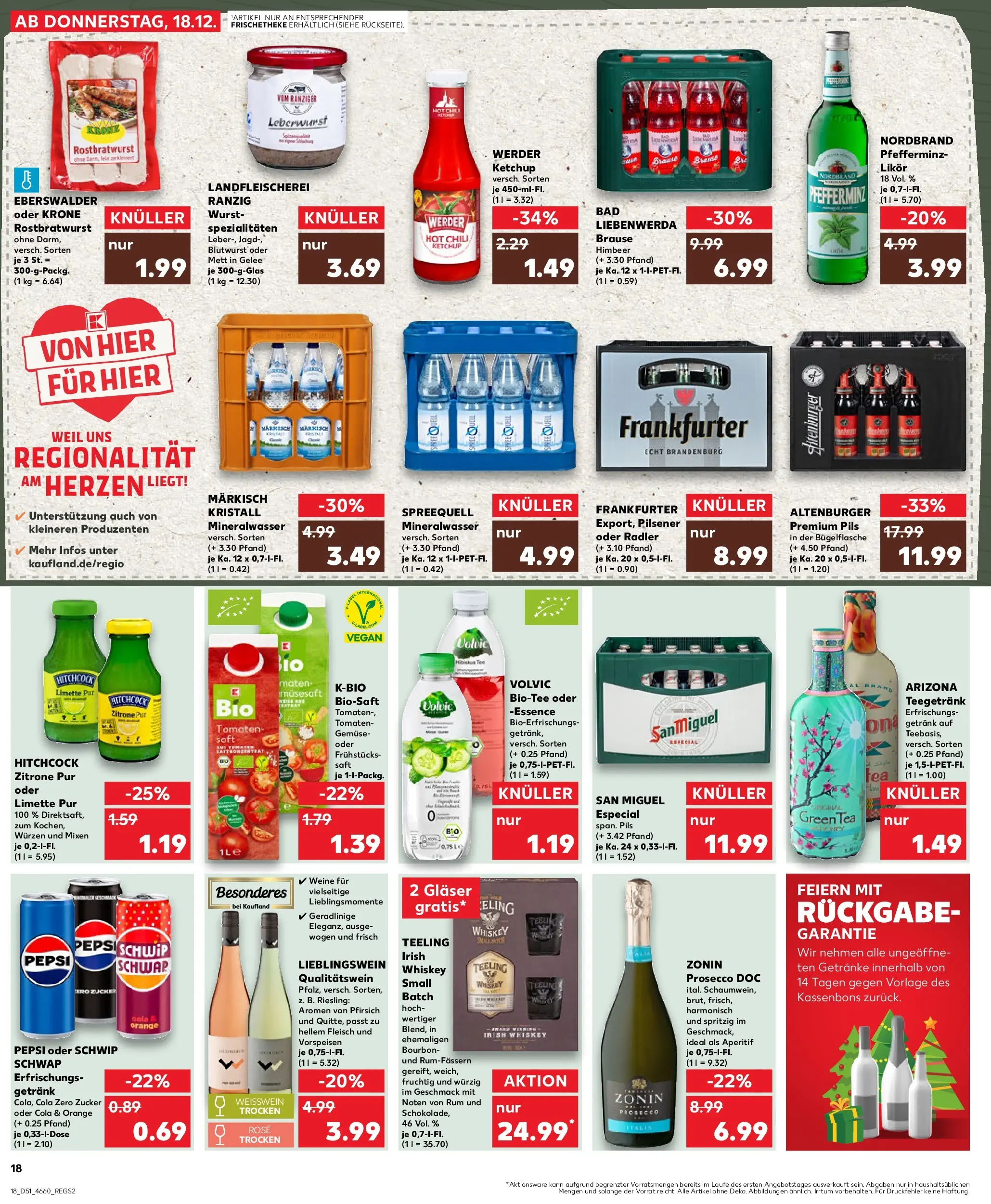Prospekt Kaufland ab 18.12.2025 » Angebote Online zum Blättern | Seite: 18 | Produkte: Cola, Tomaten, Gemüse, Pepsi