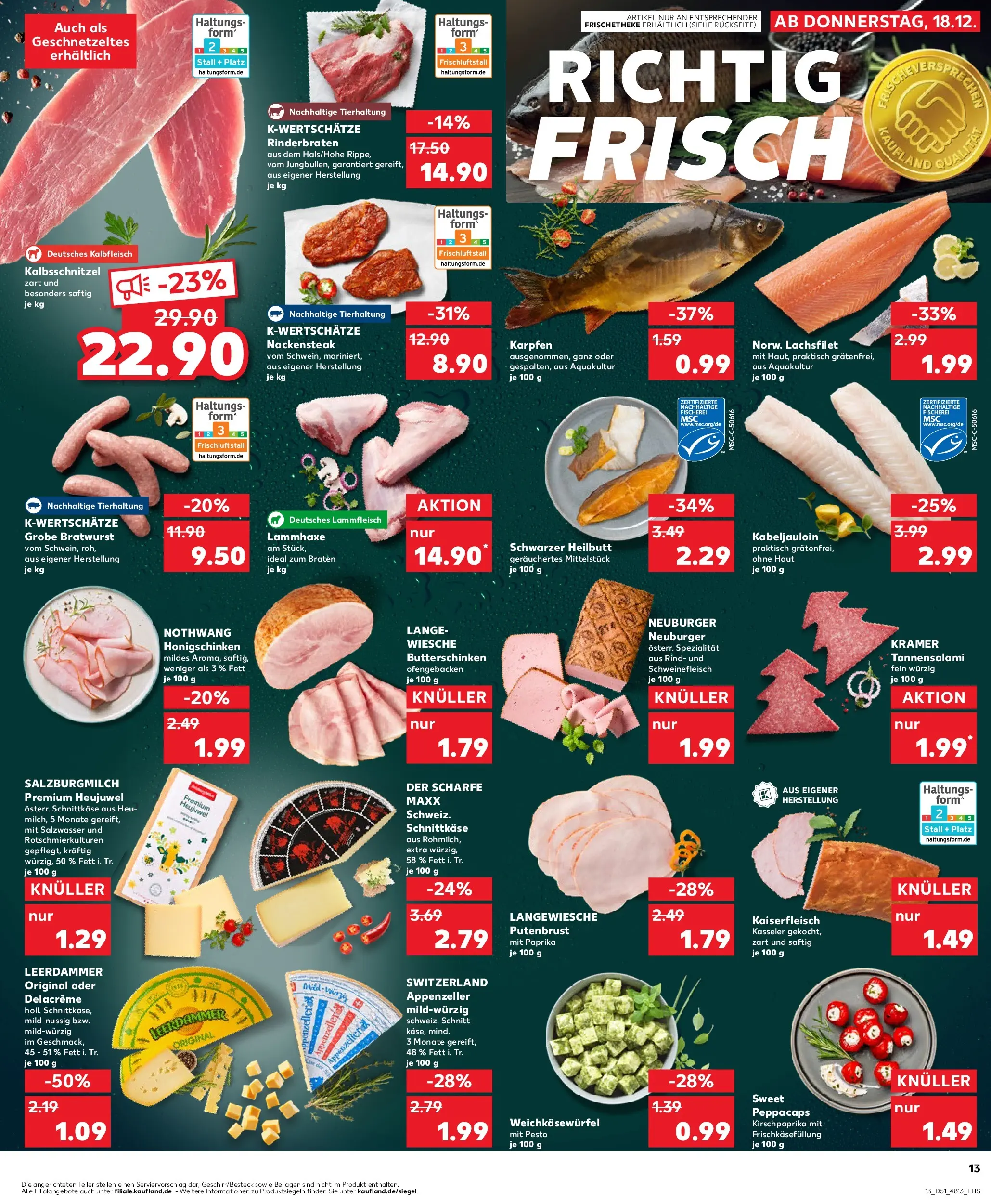 Prospekt Kaufland ab 18.12.2025 » Angebote Online zum Blättern | Seite: 13 | Produkte: Butter, Bratwurst, Paprika, Steak