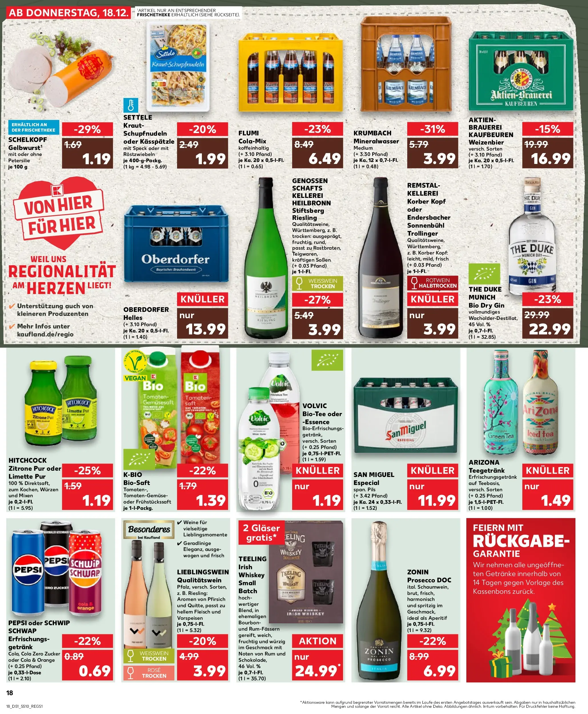 Prospekt Kaufland ab 18.12.2025 » Angebote Online zum Blättern | Seite: 18 | Produkte: Pfirsich, Petersilie, Bourbon, Fleisch