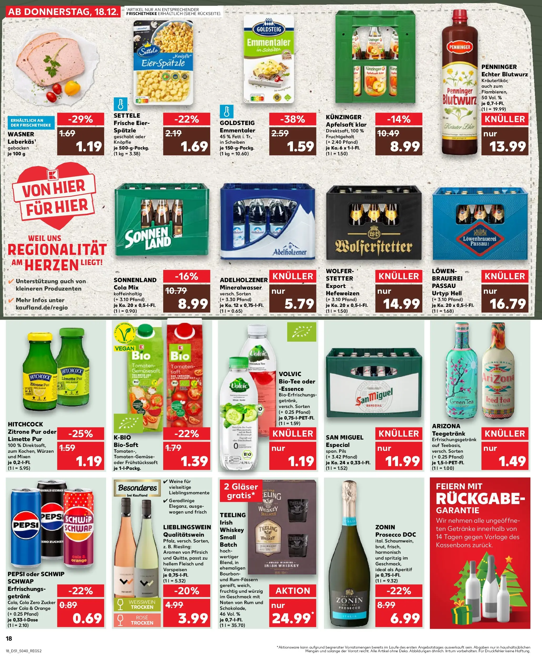 Prospekt Kaufland ab 18.12.2025 » Angebote Online zum Blättern | Seite: 18 | Produkte: Zucker, Limette, Pepsi, Volvic