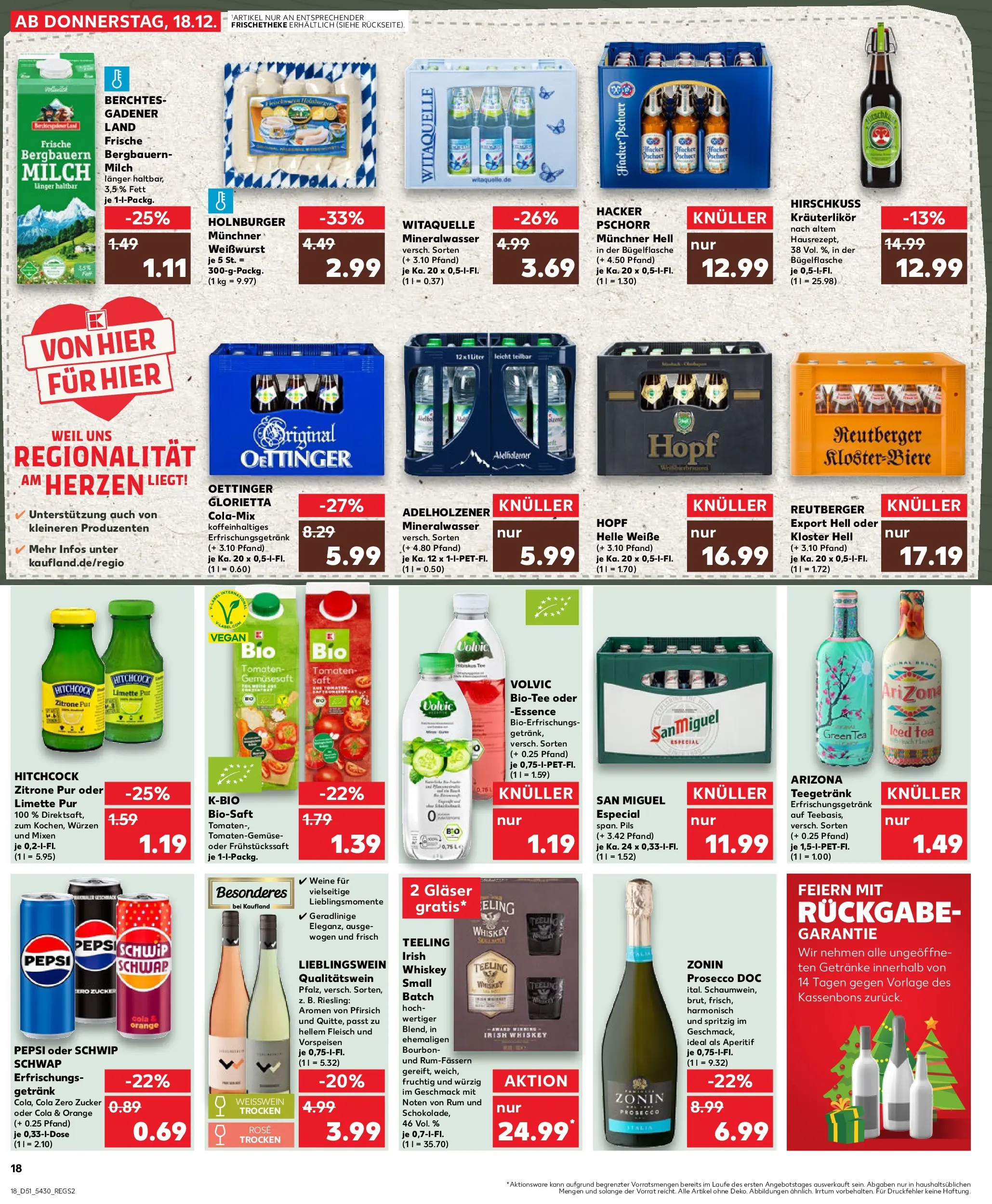 Prospekt Kaufland ab 18.12.2025 » Angebote Online zum Blättern | Seite: 18 | Produkte: Schwip schwap, Oettinger, Limette, Whiskey
