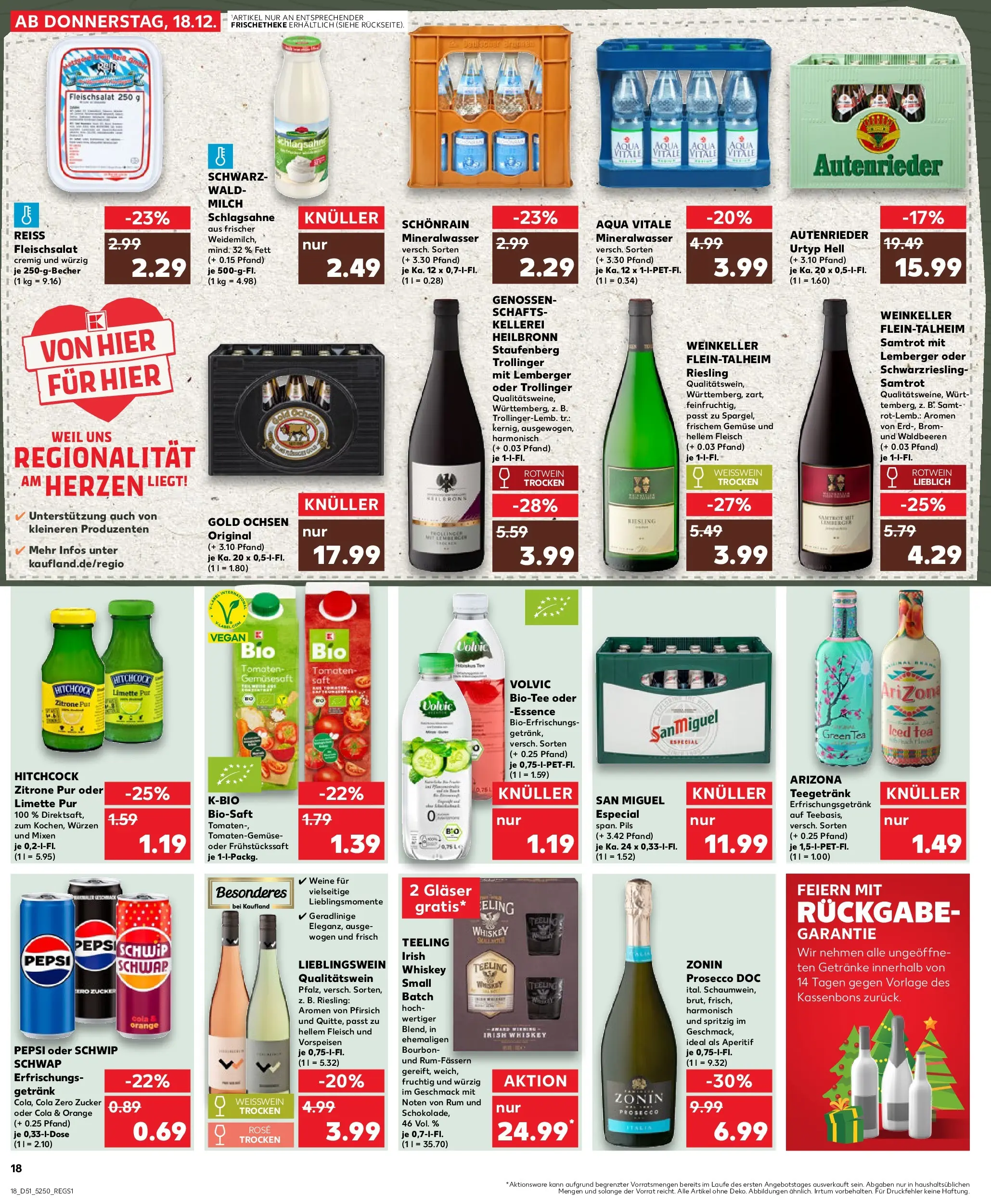 Prospekt Kaufland ab 18.12.2025 » Angebote Online zum Blättern | Seite: 18 | Produkte: Weißwein trocken, Zucker, Limette, Tee
