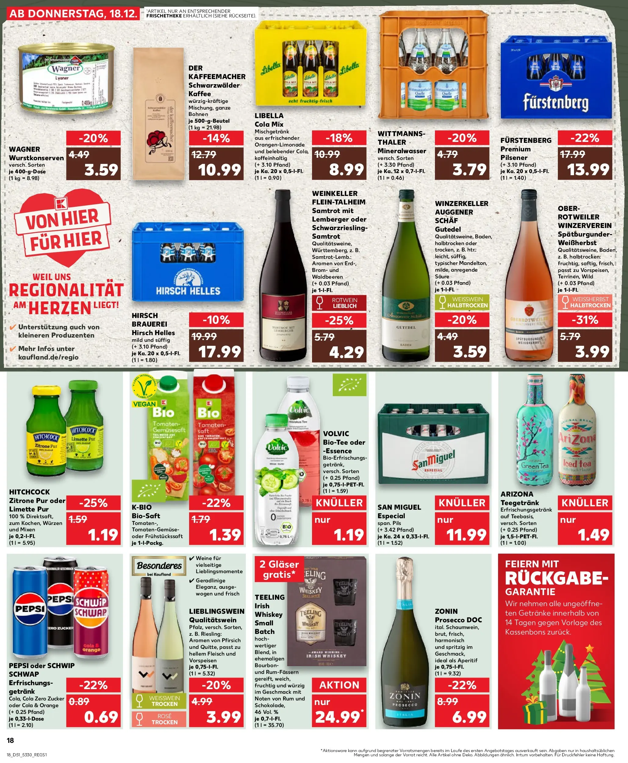 Prospekt Kaufland ab 18.12.2025 » Angebote Online zum Blättern | Seite: 18 | Produkte: Cola, Kaffee, Rum, Limette